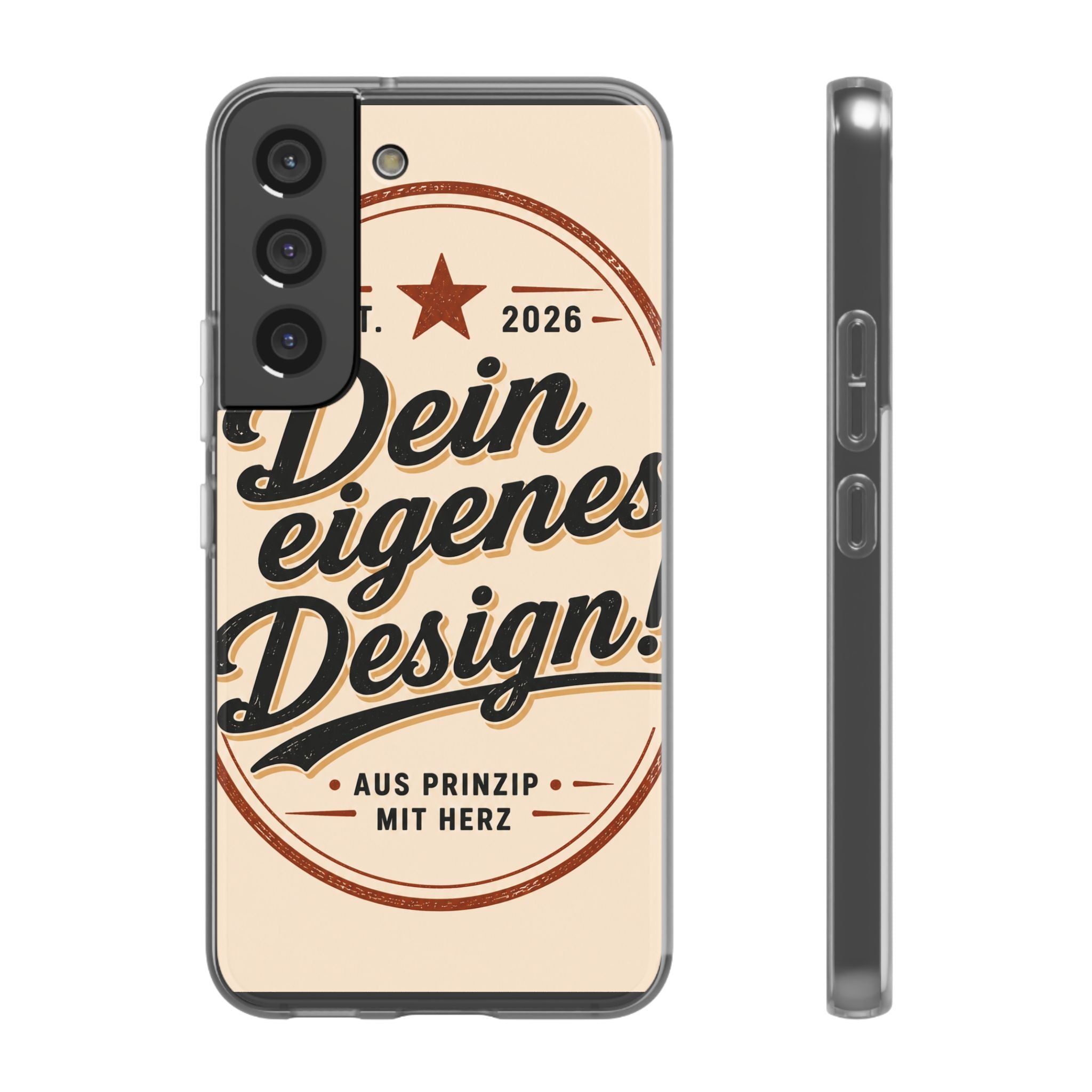 Phone Case — "Dein eigenes Design" Vintage Script Personalized Protective Case