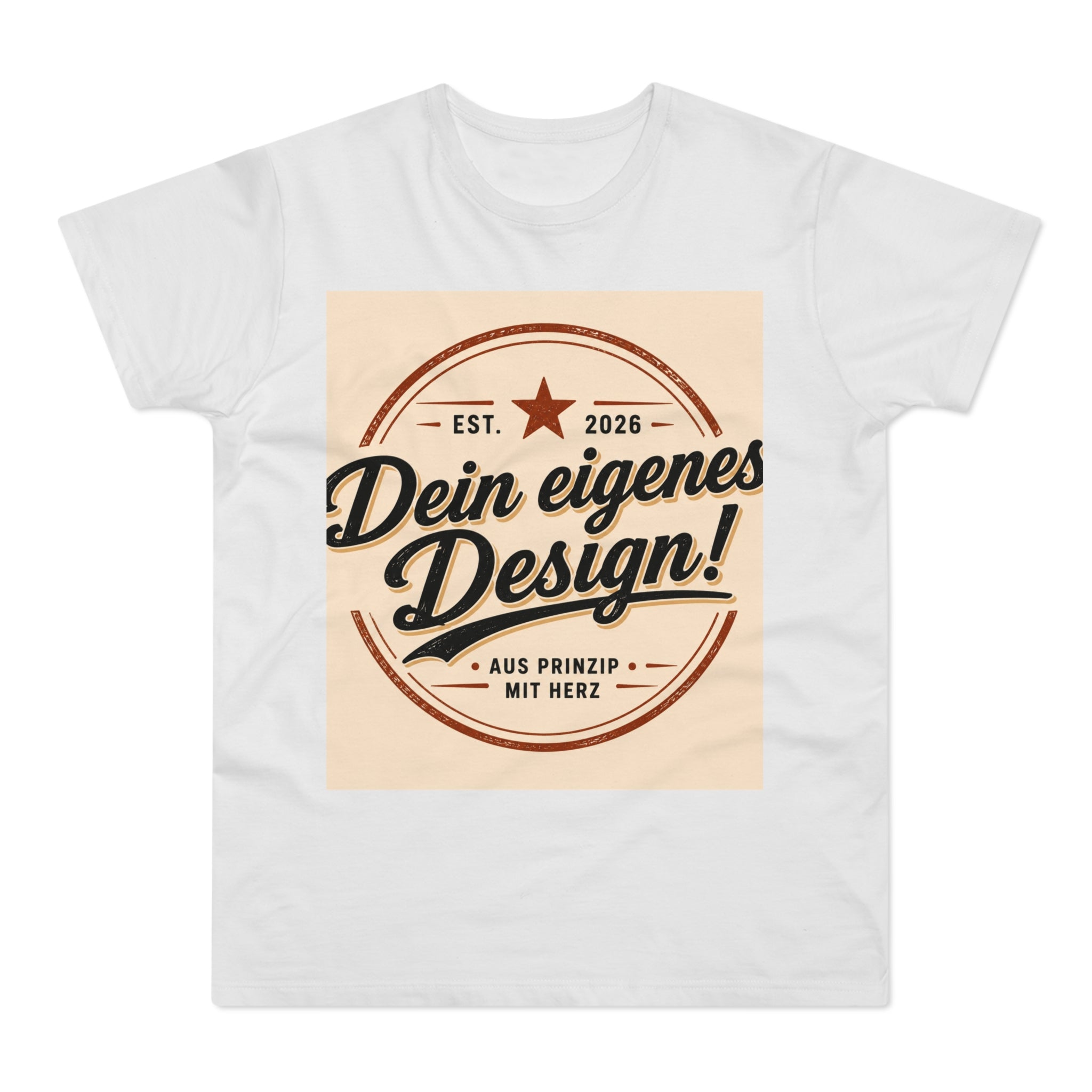 Men's Vintage Badge T‑Shirt — "Dein eigenes Design!" Retro Logo Tee