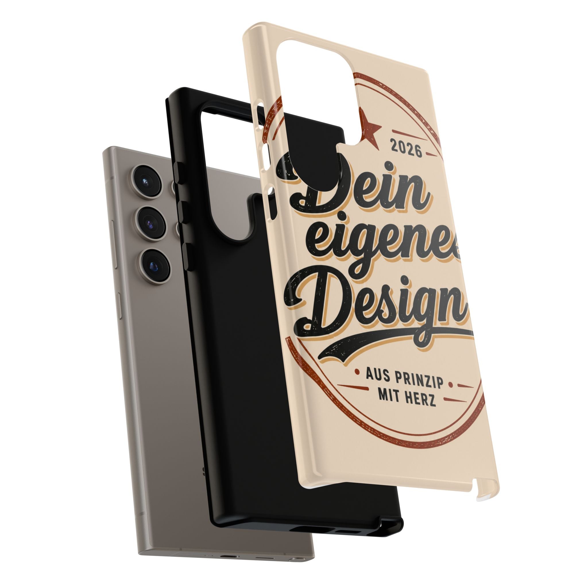Custom Tough Phone Case — "Dein eigenes Design" Vintage Script Tough Case