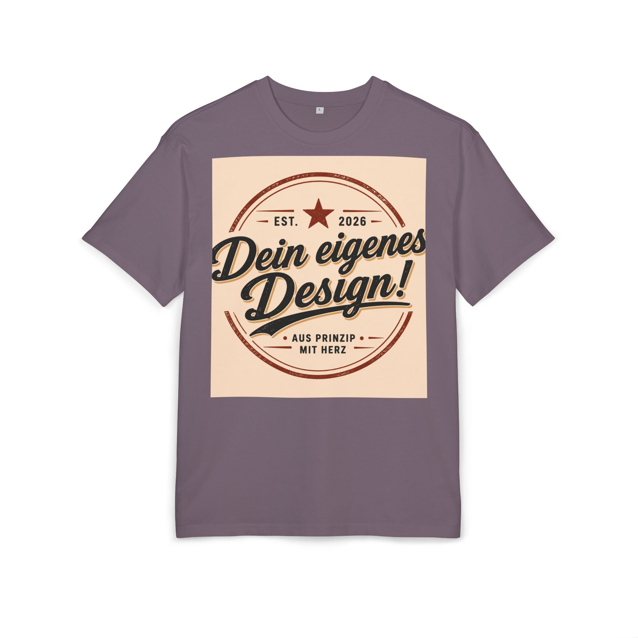 Oversize Tee — "Dein eigenes Design!" Retro Badge Graphic