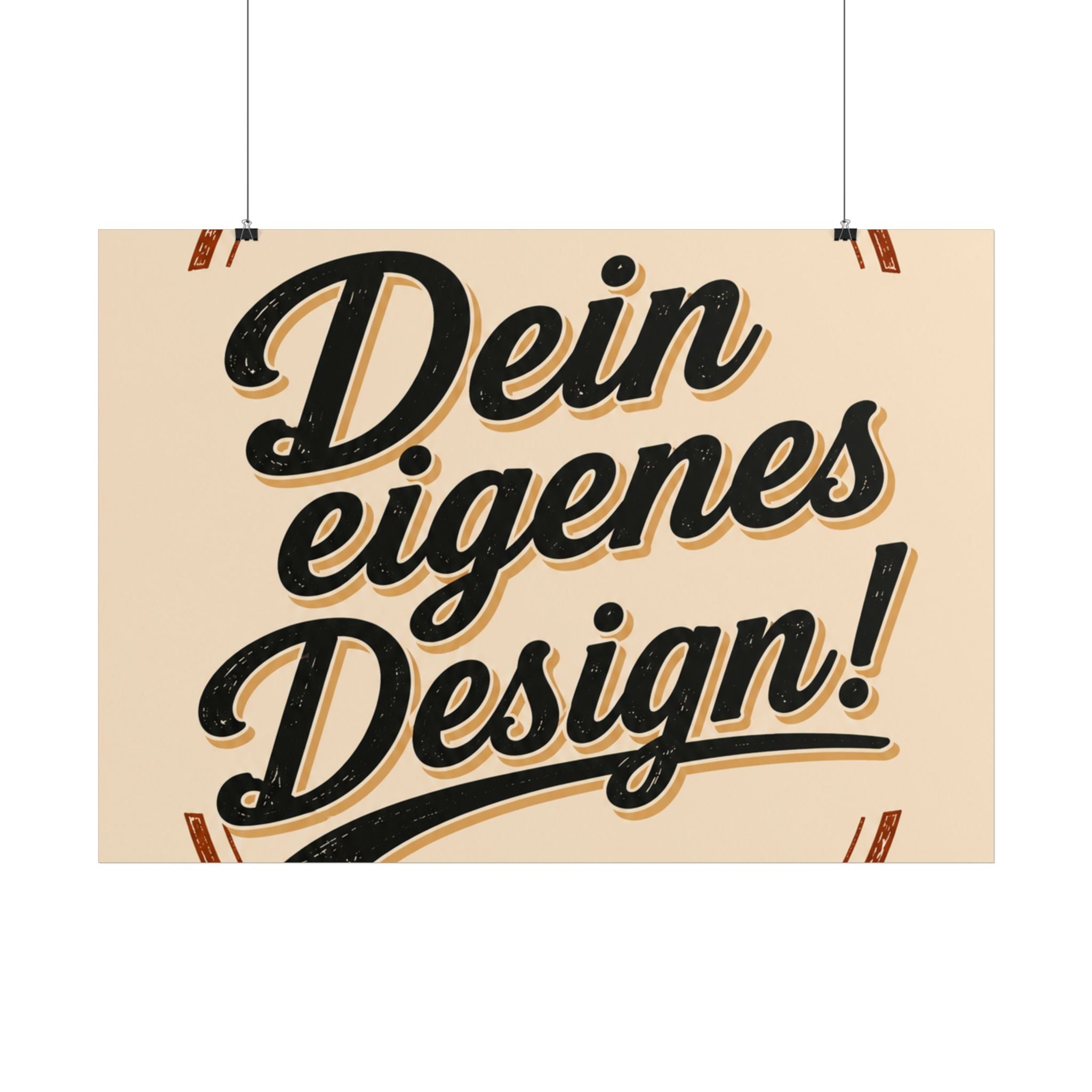 Poster - 'Dein eigenes Design!': Vintage Badge Typography Wall Art