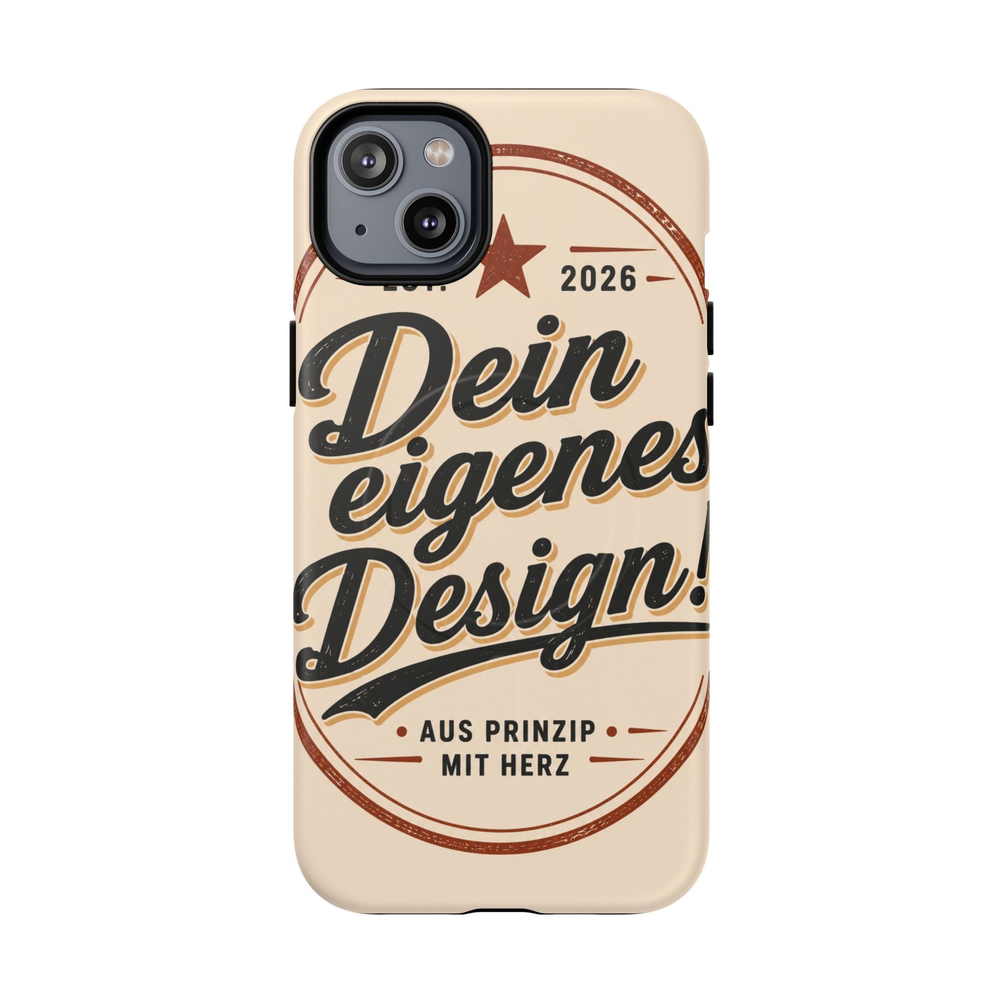 Tough Magnetic Phone Case — "Dein eigenes Design" Retro Script (Customizable)