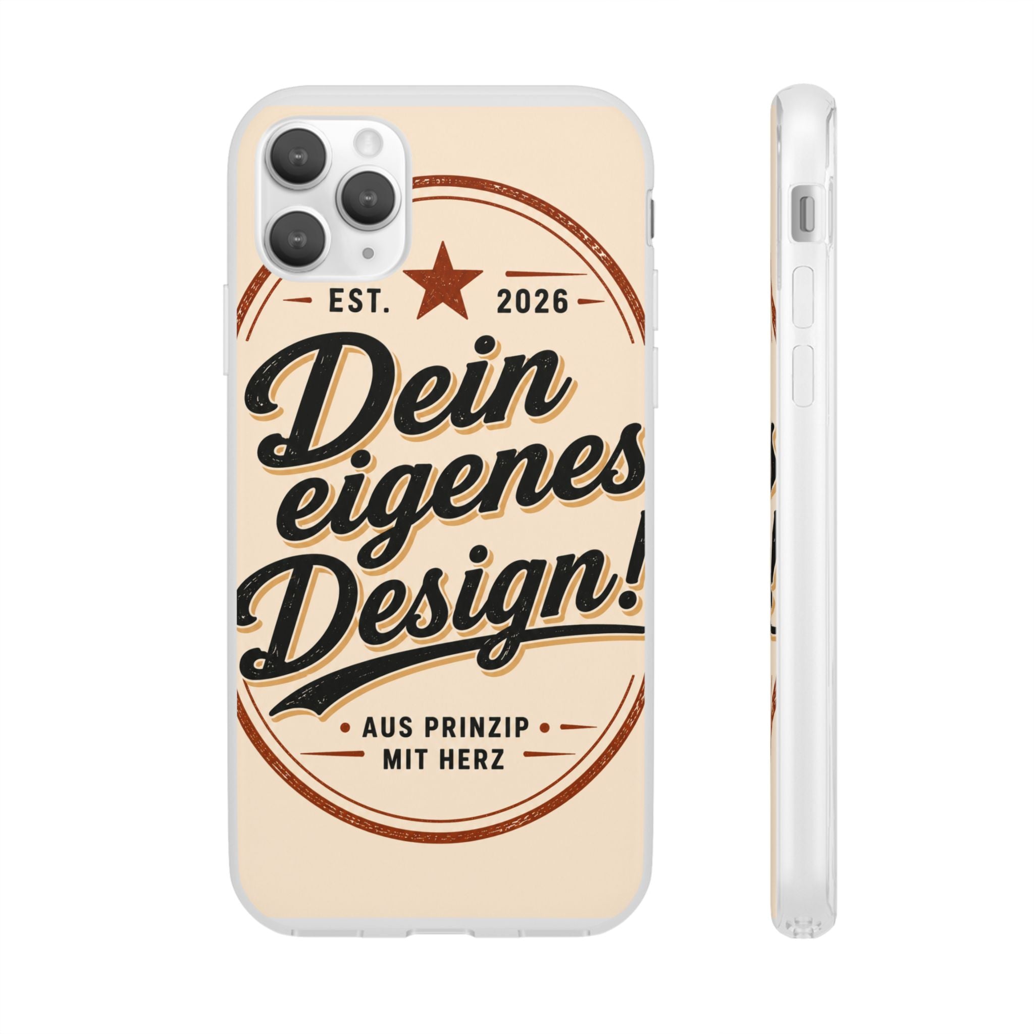 Phone Case — "Dein eigenes Design" Vintage Script Personalized Protective Case
