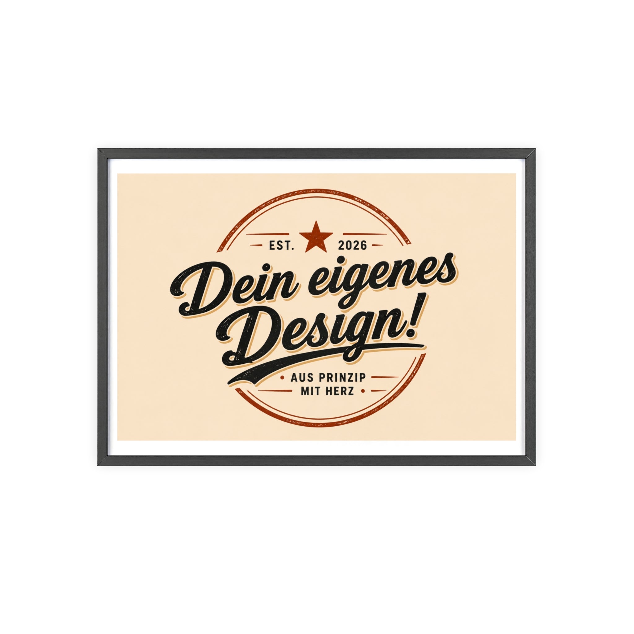 Framed Poster – "Dein eigenes Design!" Custom Wooden Frame Wall Art