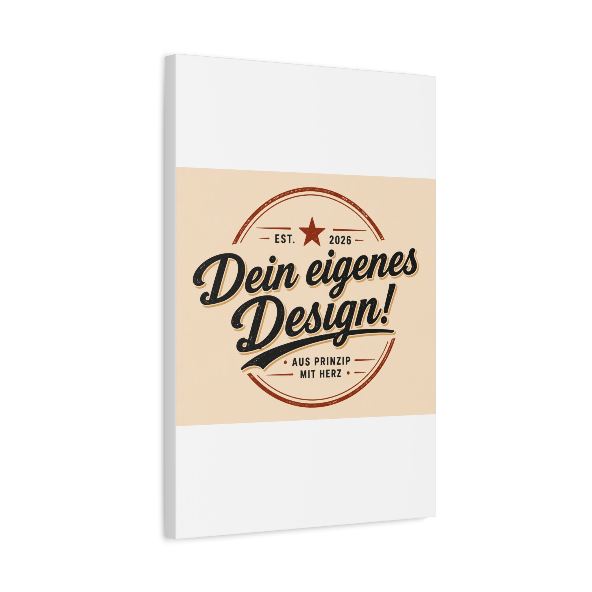 Matte Stretched Canvas - "Dein eigenes Design!" Vintage Badge Wall Art