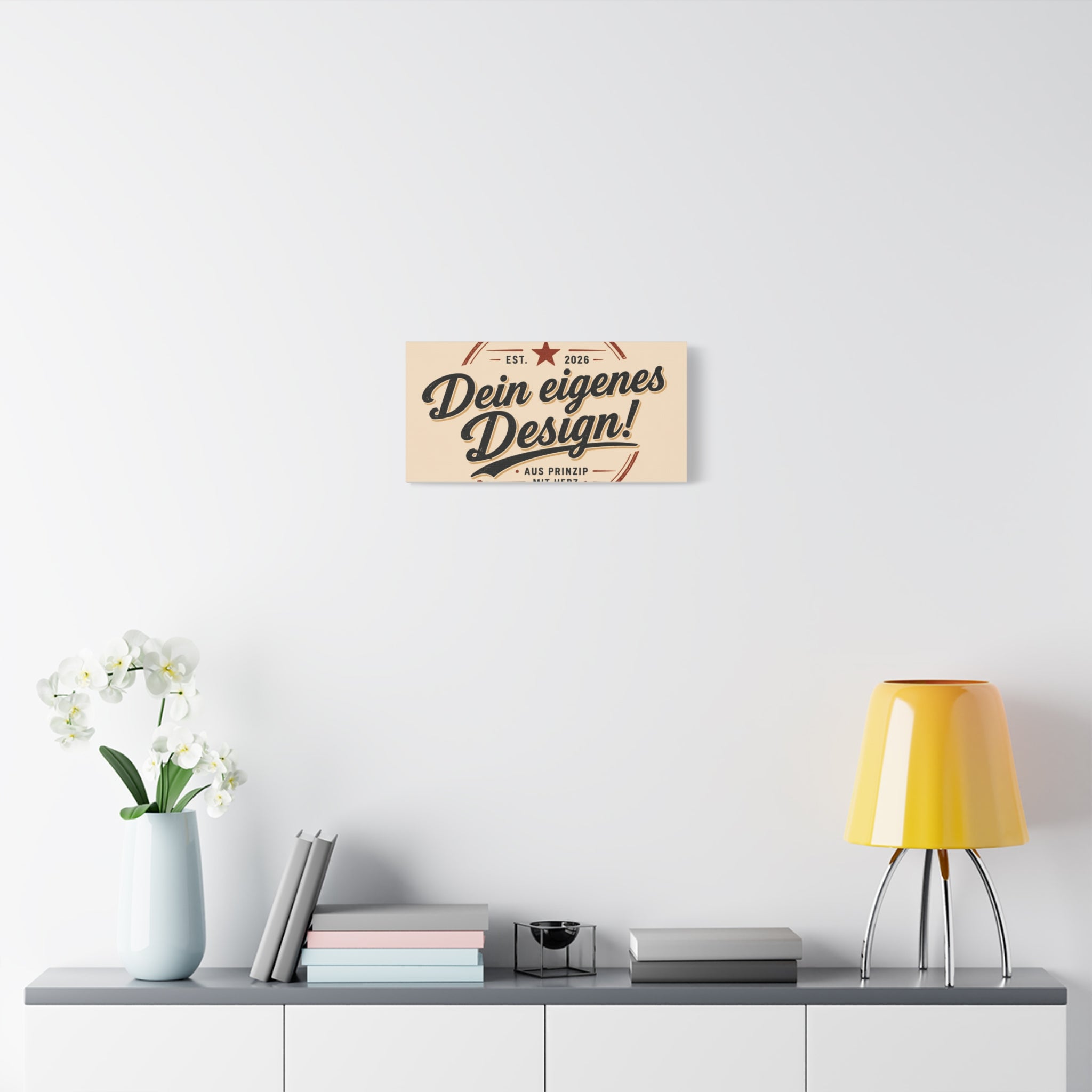 Matte Stretched Canvas - "Dein eigenes Design!" Vintage Badge Wall Art