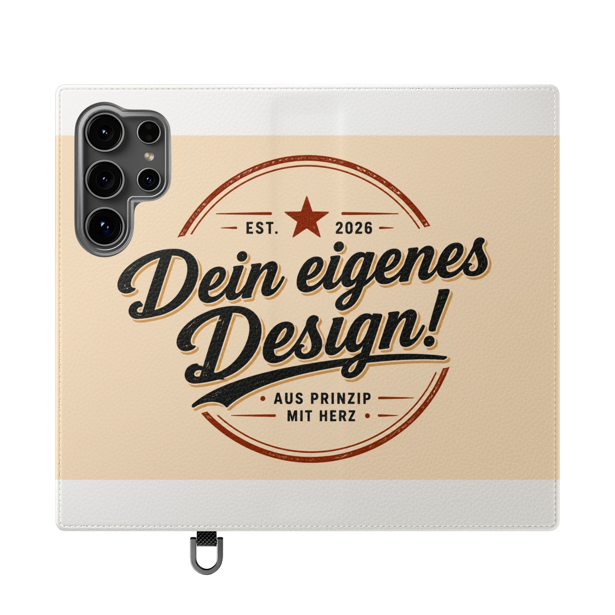 Flip Case Phone Wallet — "Dein eigenes Design!" Vintage Emblem