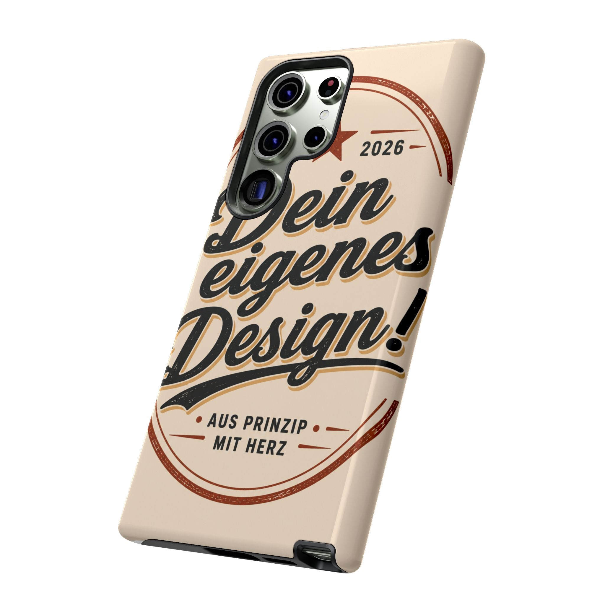 Custom Tough Phone Case — "Dein eigenes Design" Vintage Script Tough Case