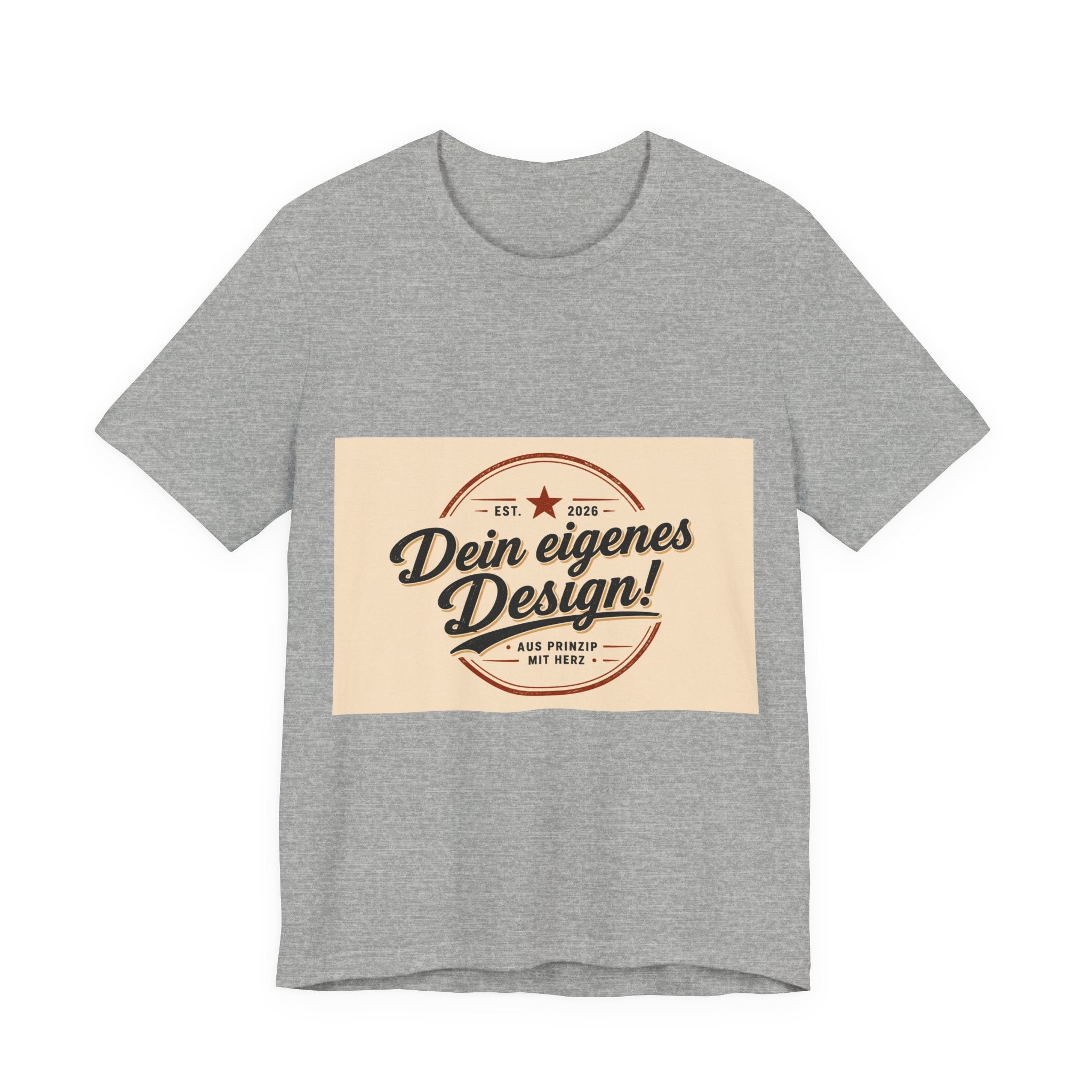 Custom Vintage Badge T-Shirt — "Dein eigenes Design" Personalized Tee