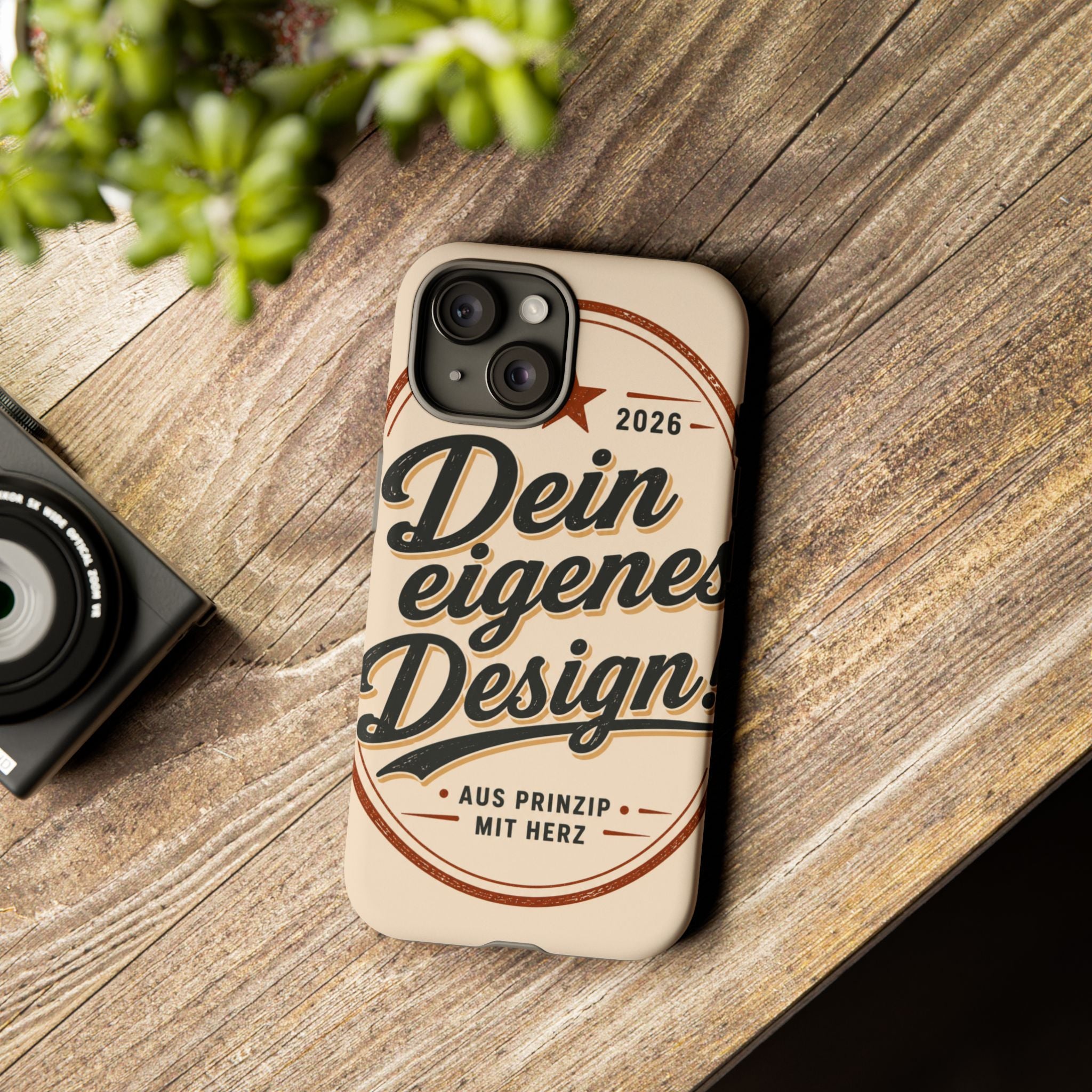 Custom Tough Phone Case — "Dein eigenes Design" Vintage Script Tough Case