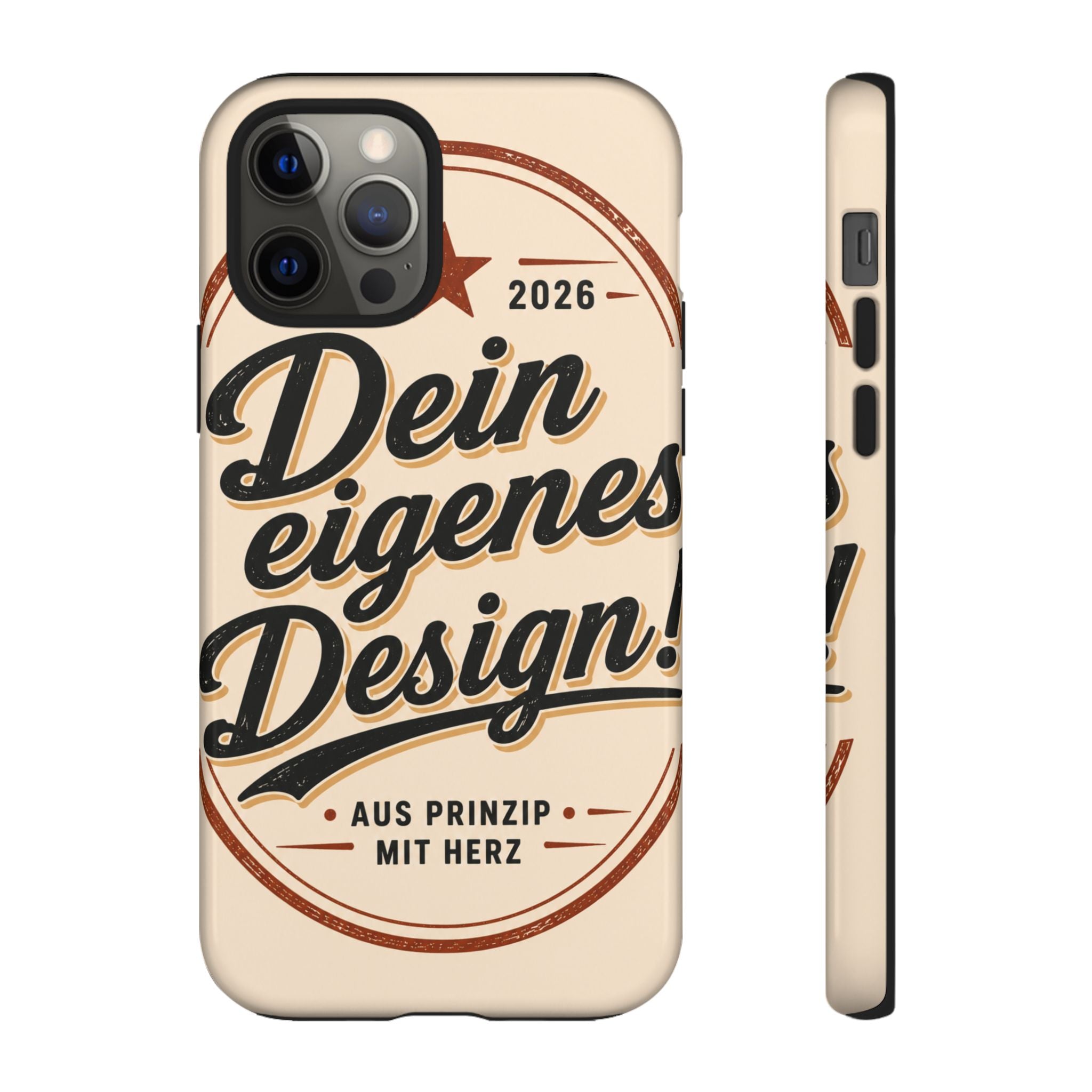 Custom Tough Phone Case — "Dein eigenes Design" Vintage Script Tough Case