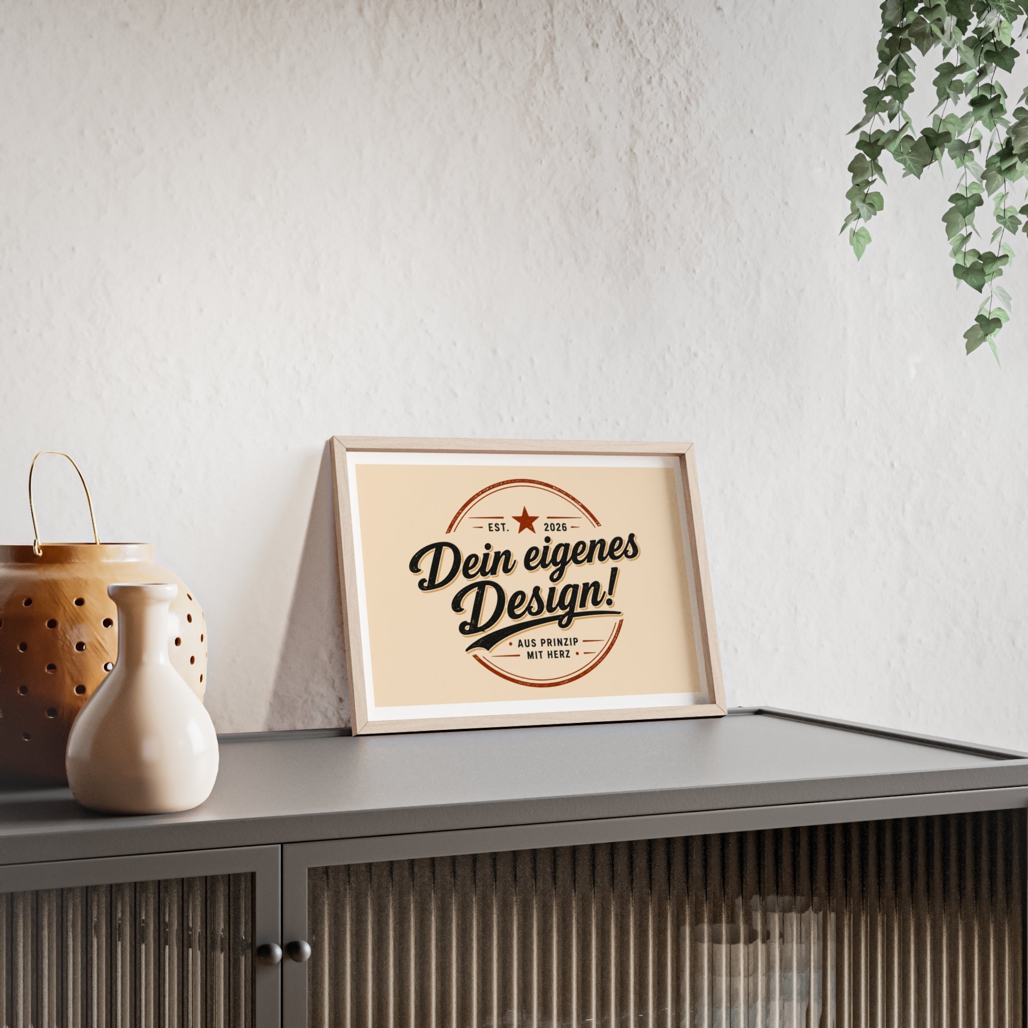 Framed Poster – "Dein eigenes Design!" Custom Wooden Frame Wall Art