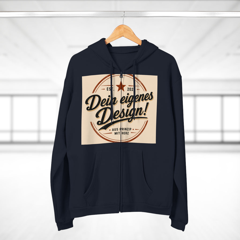 Vintage Badge Zip Hoodie – "Dein eigenes Design!" Graphic