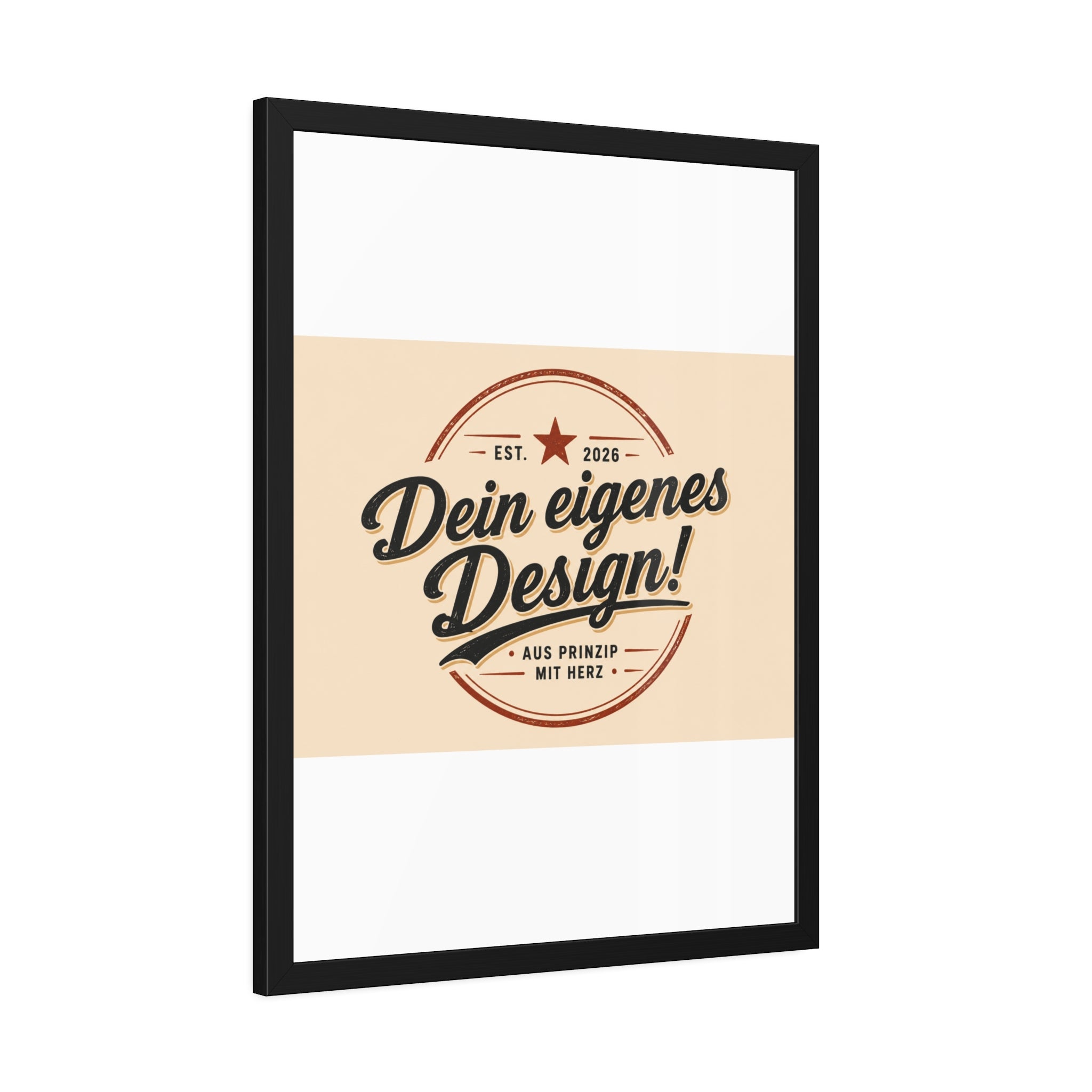 Framed Poster — Custom 'Dein eigenes Design!' Wall Art (Vintage Badge)
