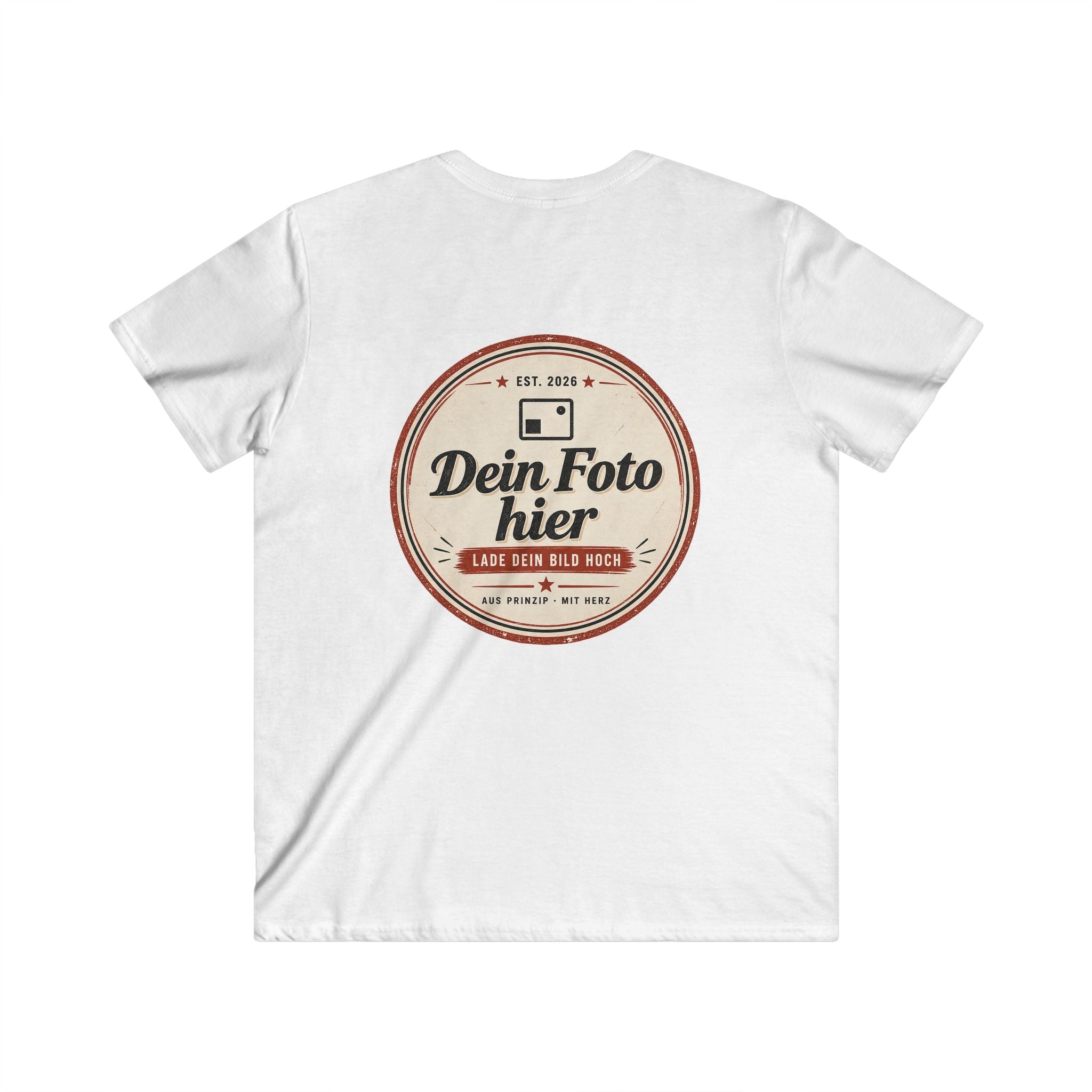 V-Neck T-Shirt personalized with photo - design and print your own shirt