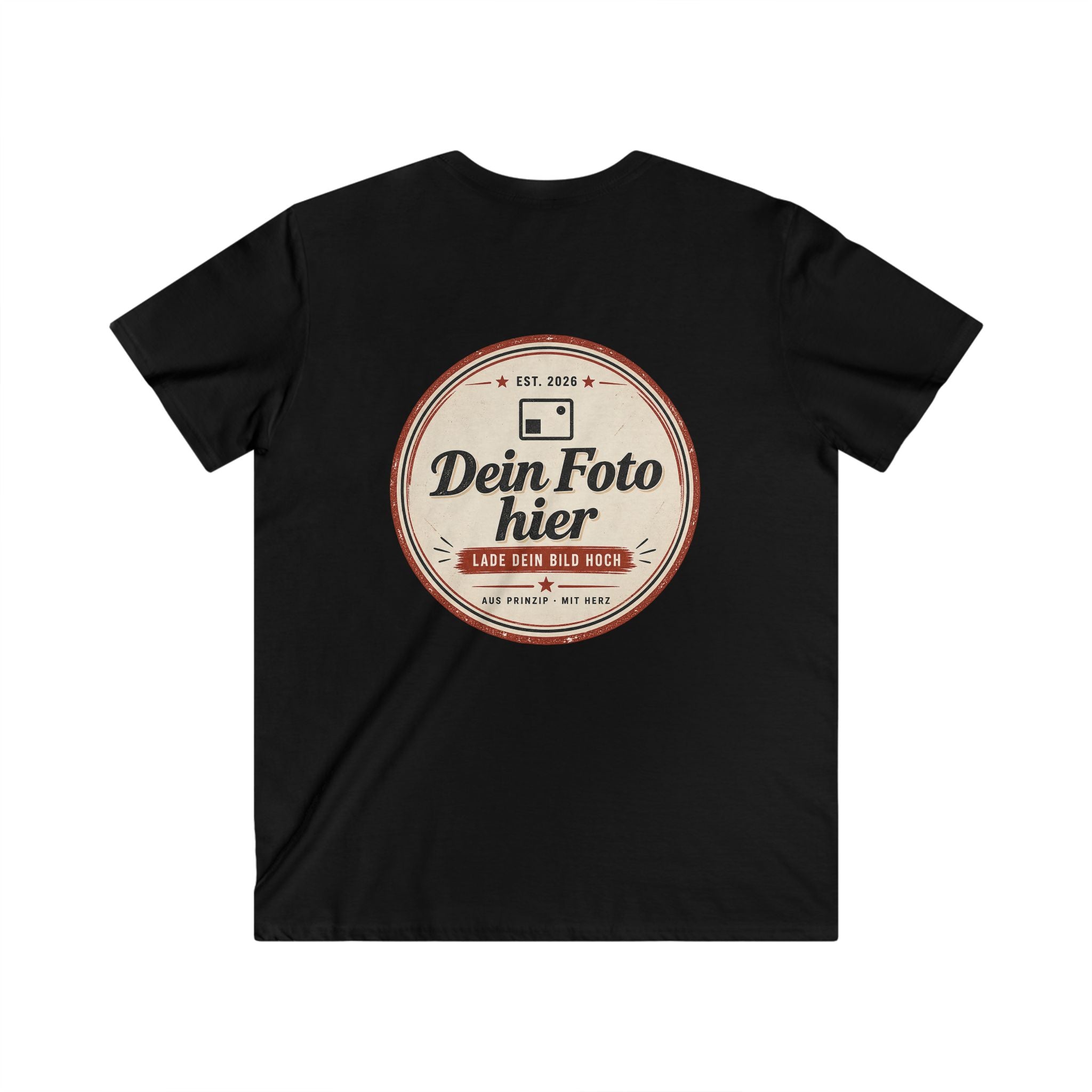 V-Neck T-Shirt personalized with photo - design and print your own shirt