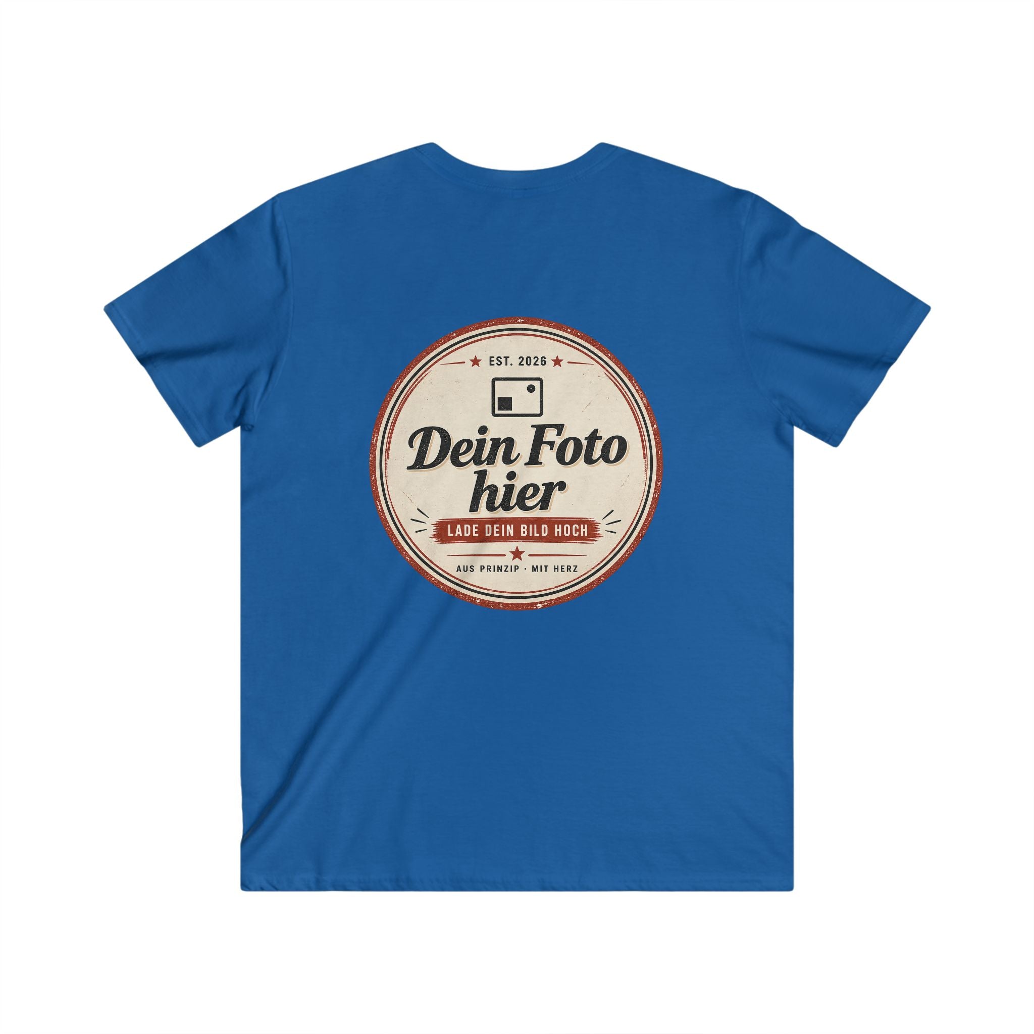 V-Neck T-Shirt personalized with photo - design and print your own shirt