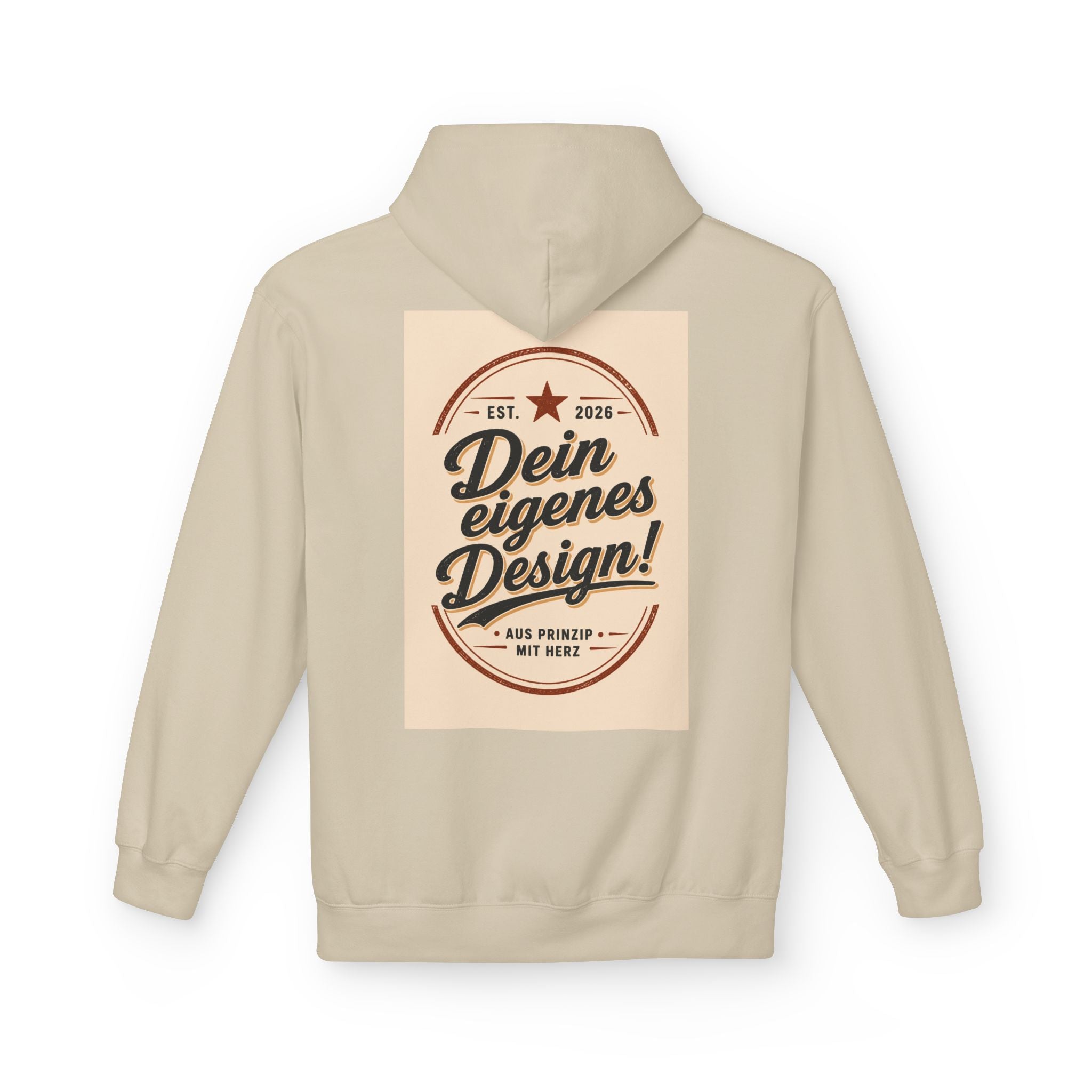 Hoodie — Custom Vintage Badge Design (Dein eigenes Design!)