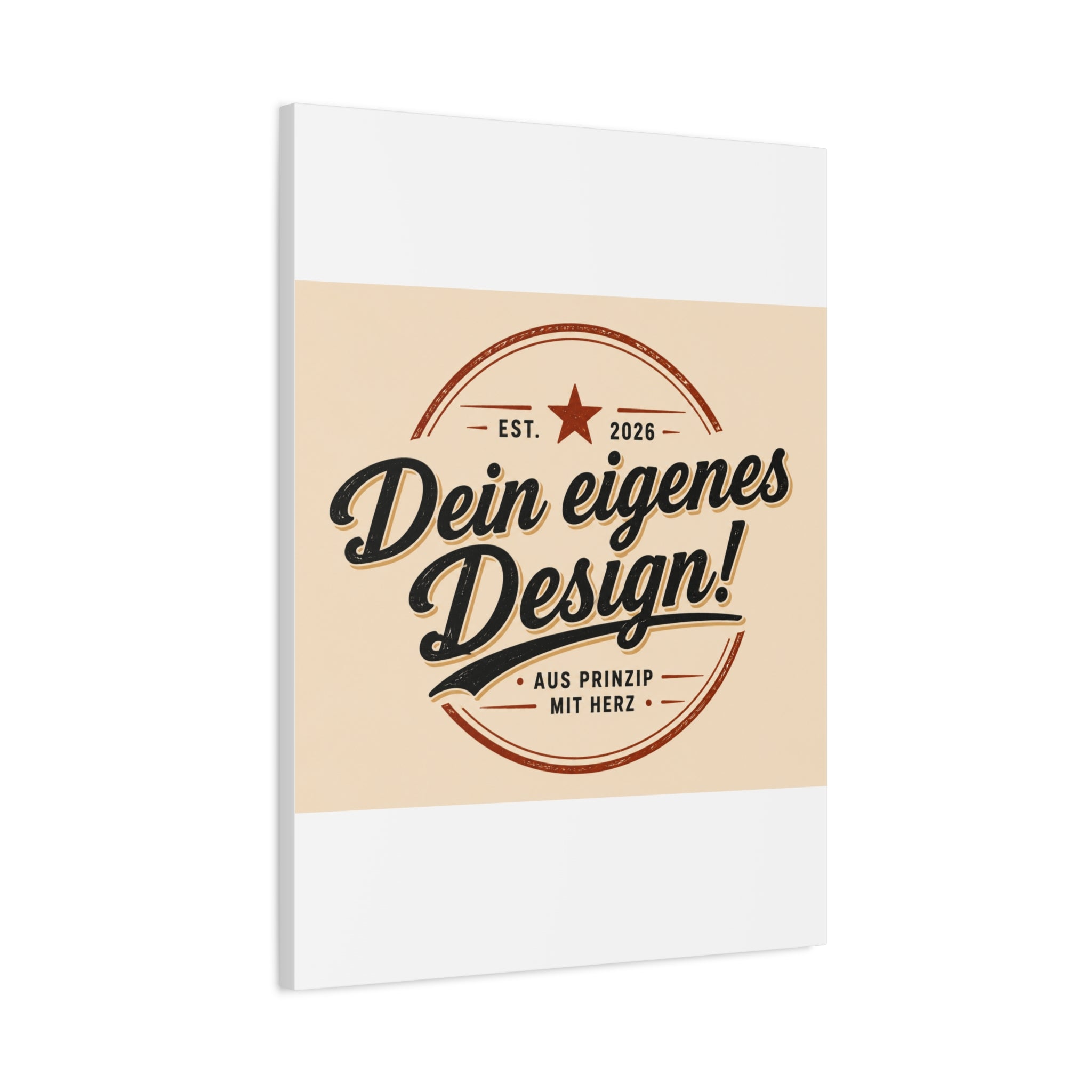 Matte Stretched Canvas - "Dein eigenes Design!" Vintage Badge Wall Art