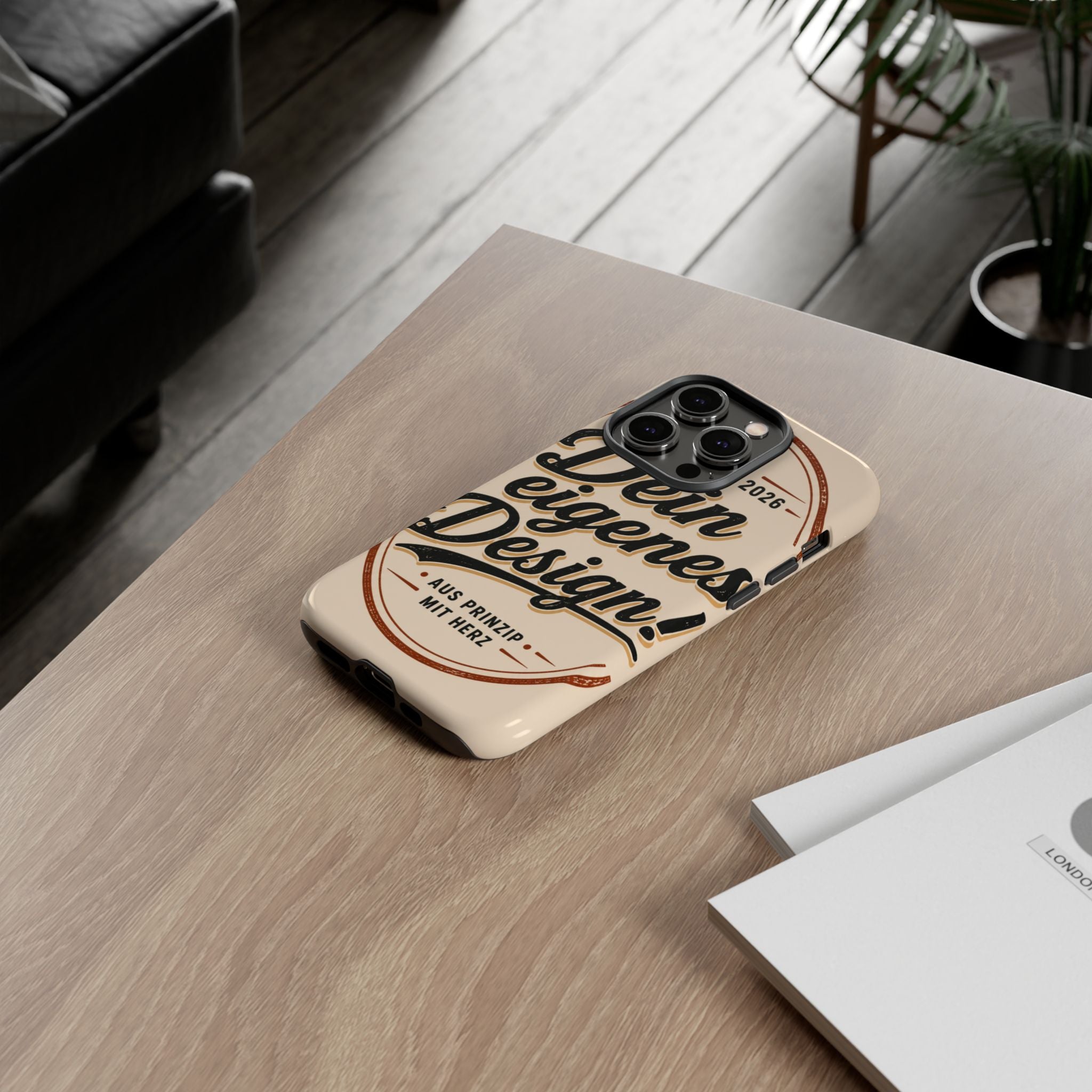 Custom Tough Phone Case — "Dein eigenes Design" Vintage Script Tough Case