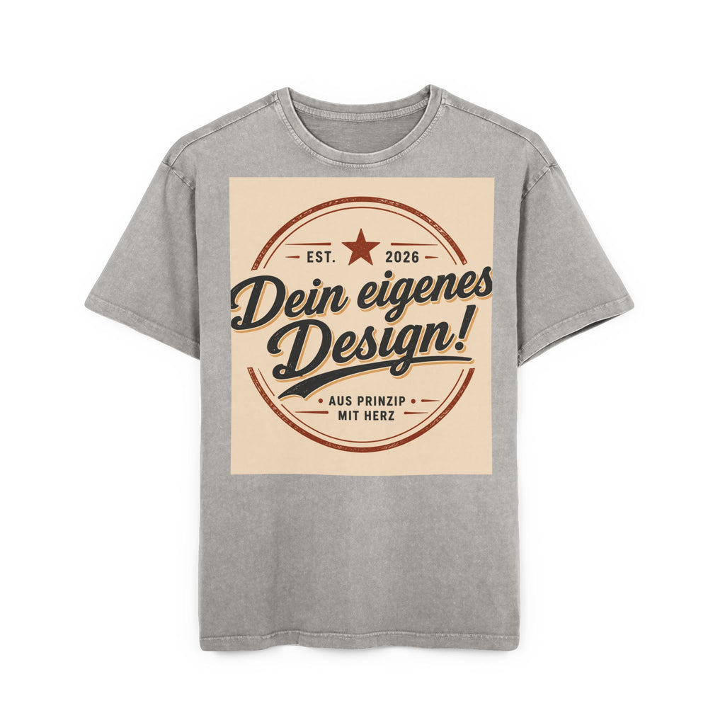 Vintage Logo Tee — "Dein eigenes Design!" Acid Wash Oversized Shirt