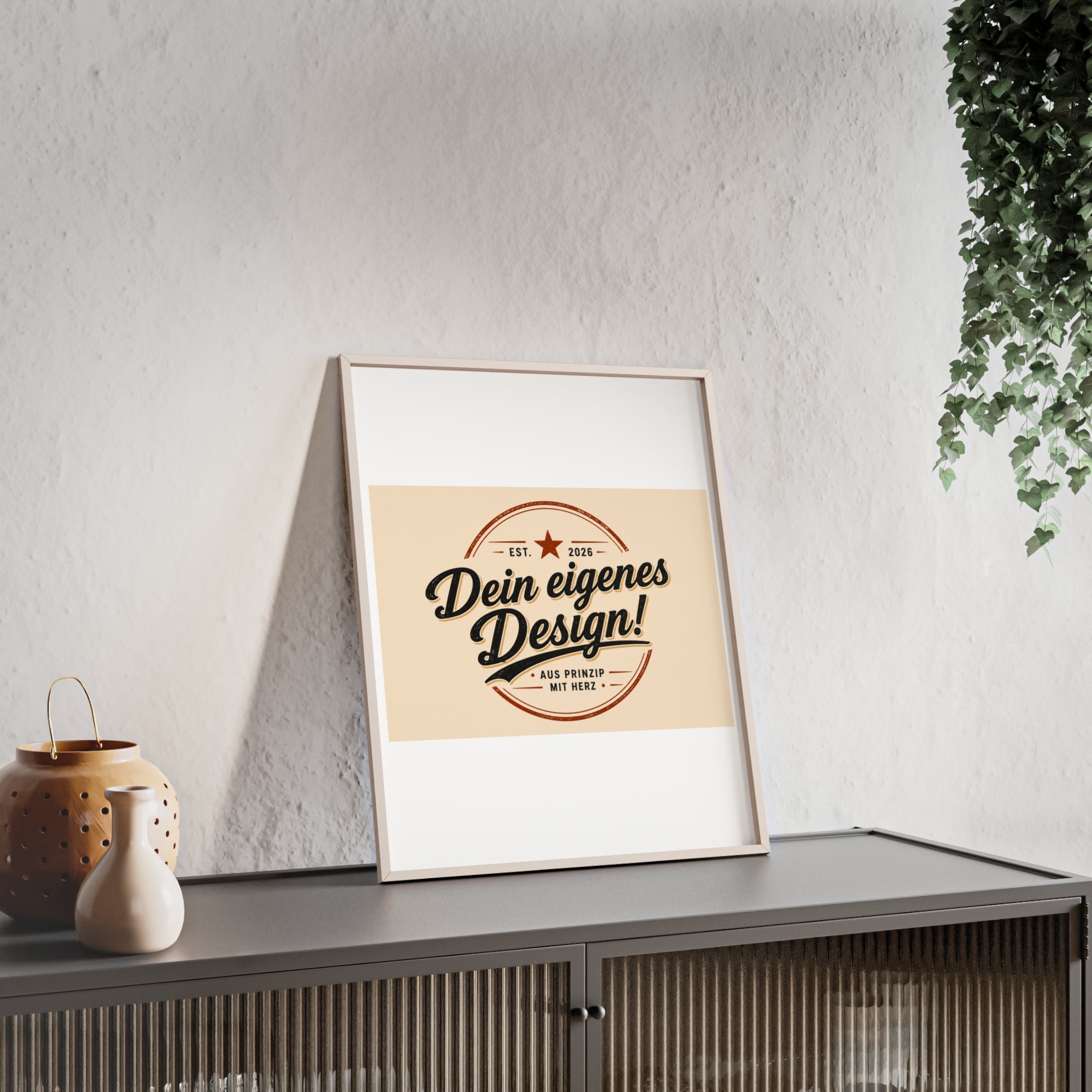 Framed Poster – "Dein eigenes Design!" Custom Wooden Frame Wall Art