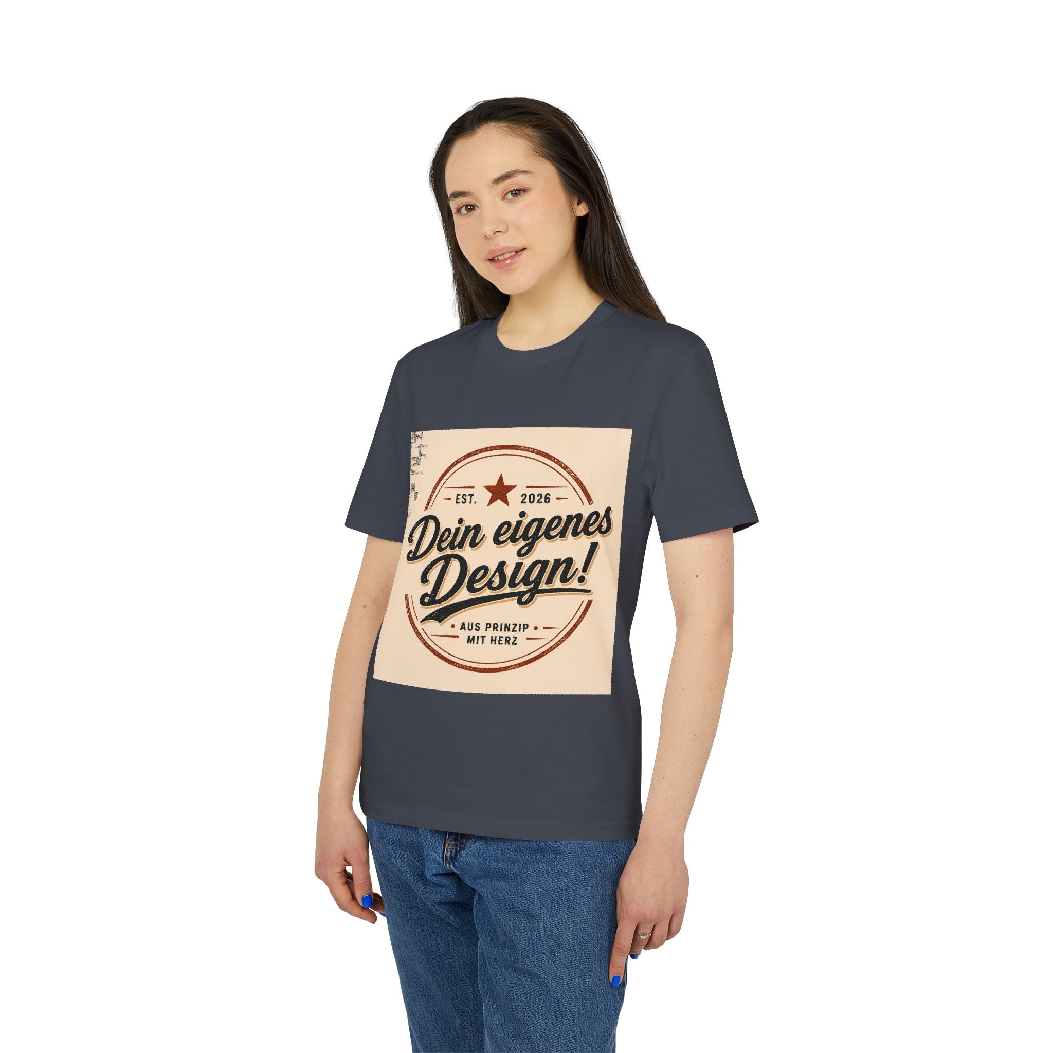 T-Shirt — Retro Stamp Design “Dein eigenes Design!” (Customizable Creator Tee)