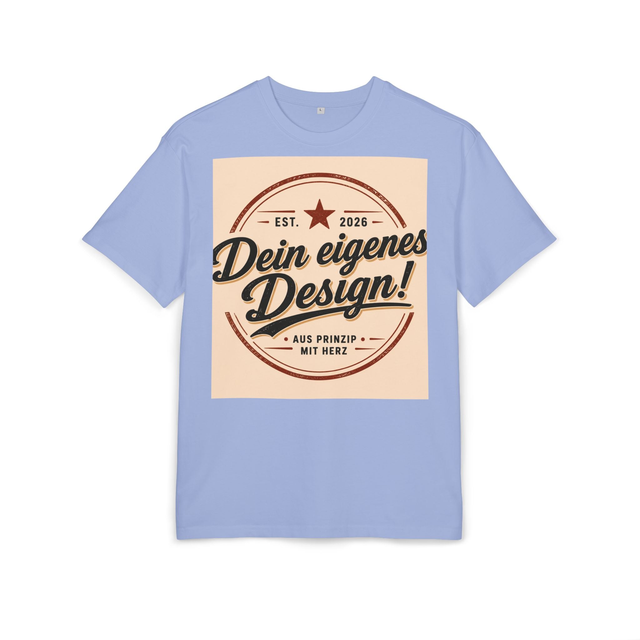 Oversize Tee — "Dein eigenes Design!" Retro Badge Graphic
