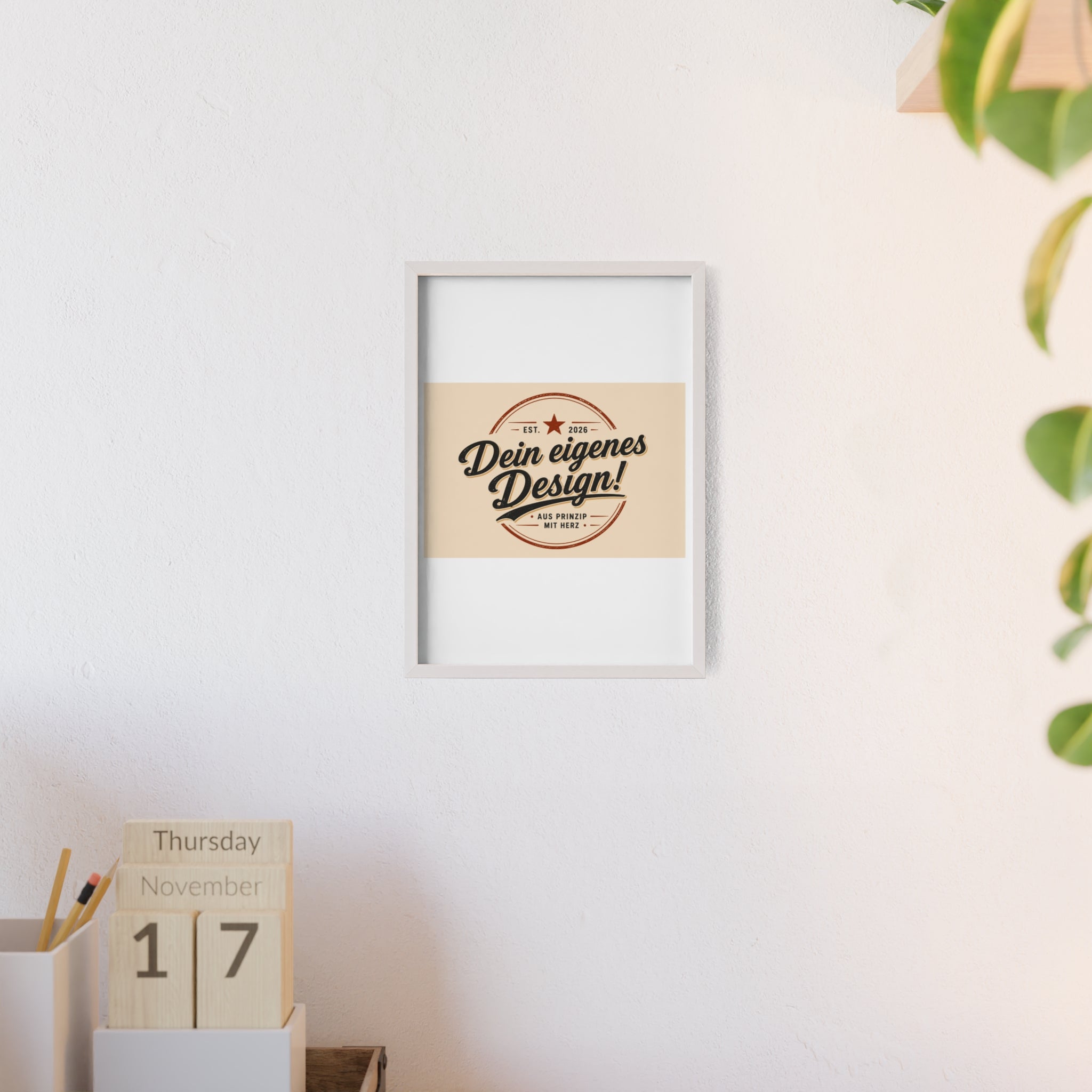 Framed Poster – "Dein eigenes Design!" Custom Wooden Frame Wall Art