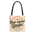 Custom Design Tote Bag — "Dein eigenes Design!" Vintage Emblem Canvas Shopper