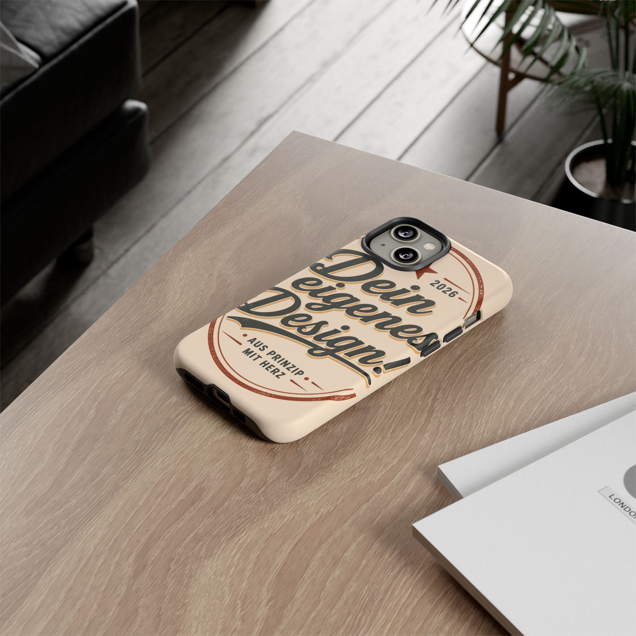 Custom Tough Phone Case — "Dein eigenes Design" Vintage Script Tough Case