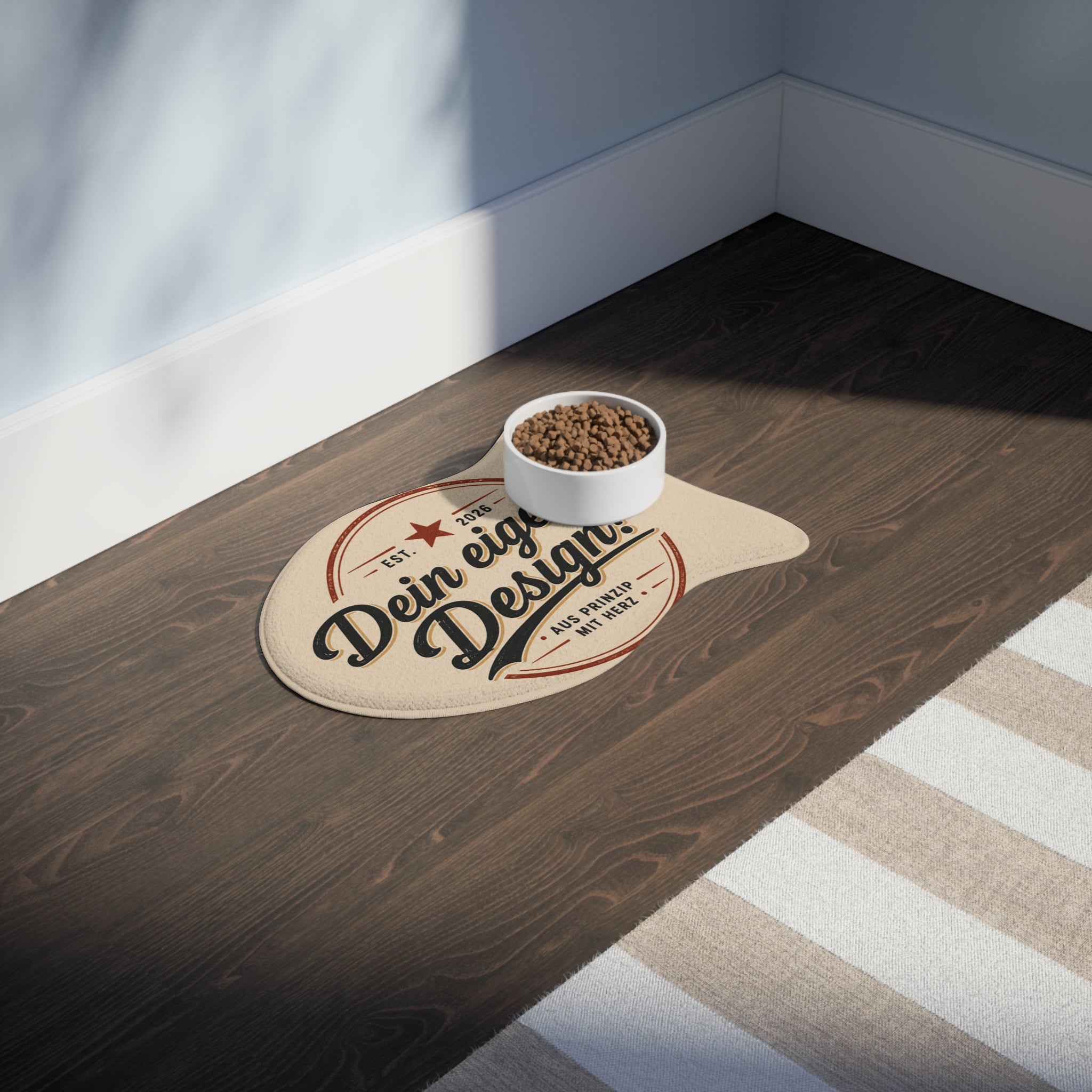 Customizable Bone Pet Feeding Mat — 'Dein eigenes Design!' Personalized Dog Bowl Placemat