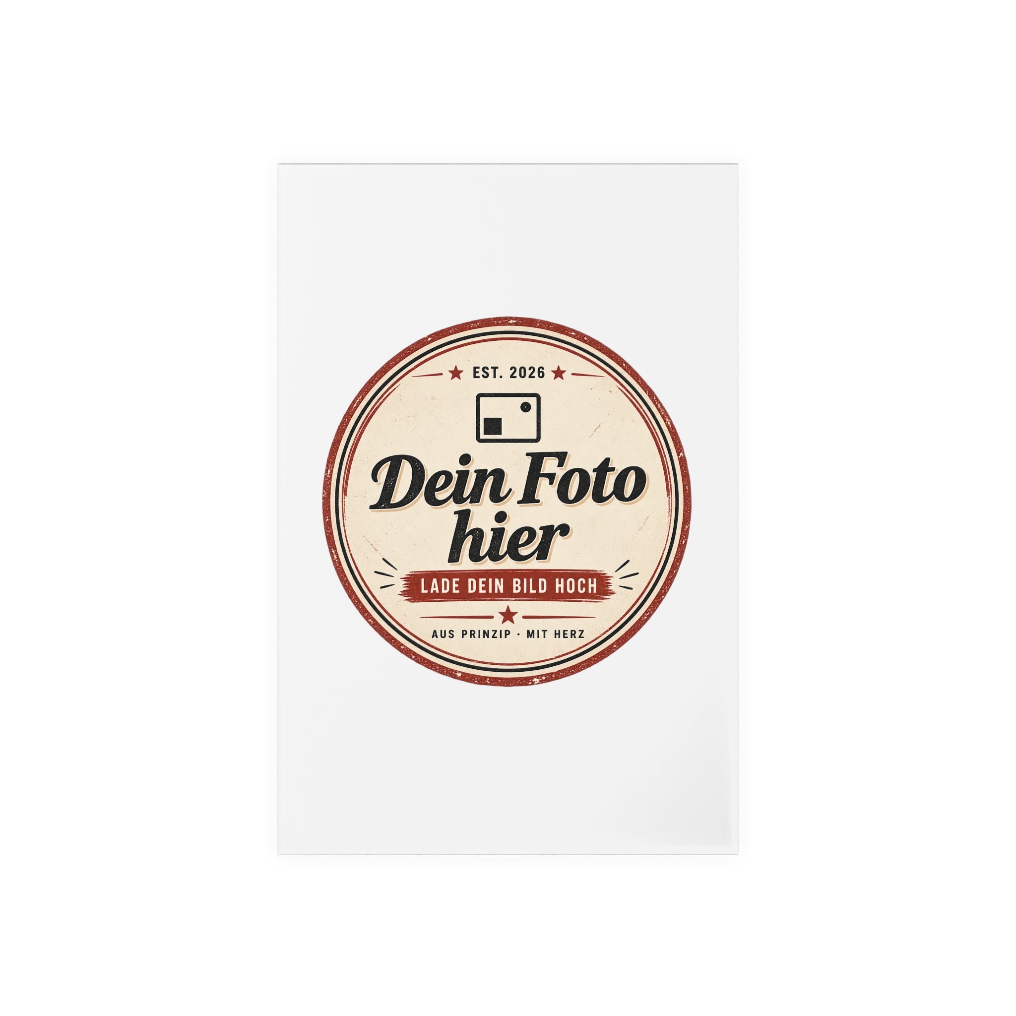 Personalized Table Sign with Photo – Engraved Acrylic Sign with Wooden Stand