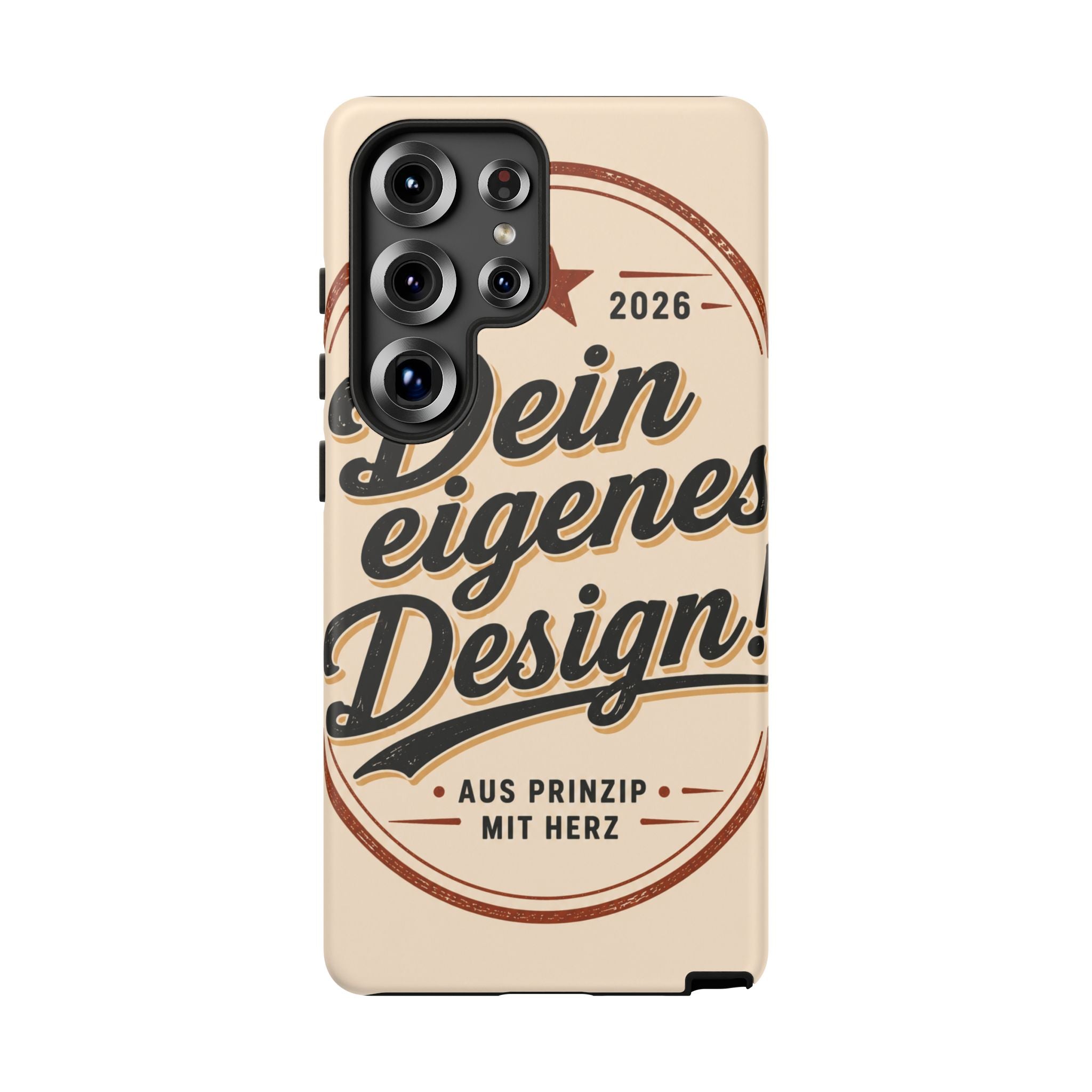 Custom Tough Phone Case — "Dein eigenes Design" Vintage Script Tough Case