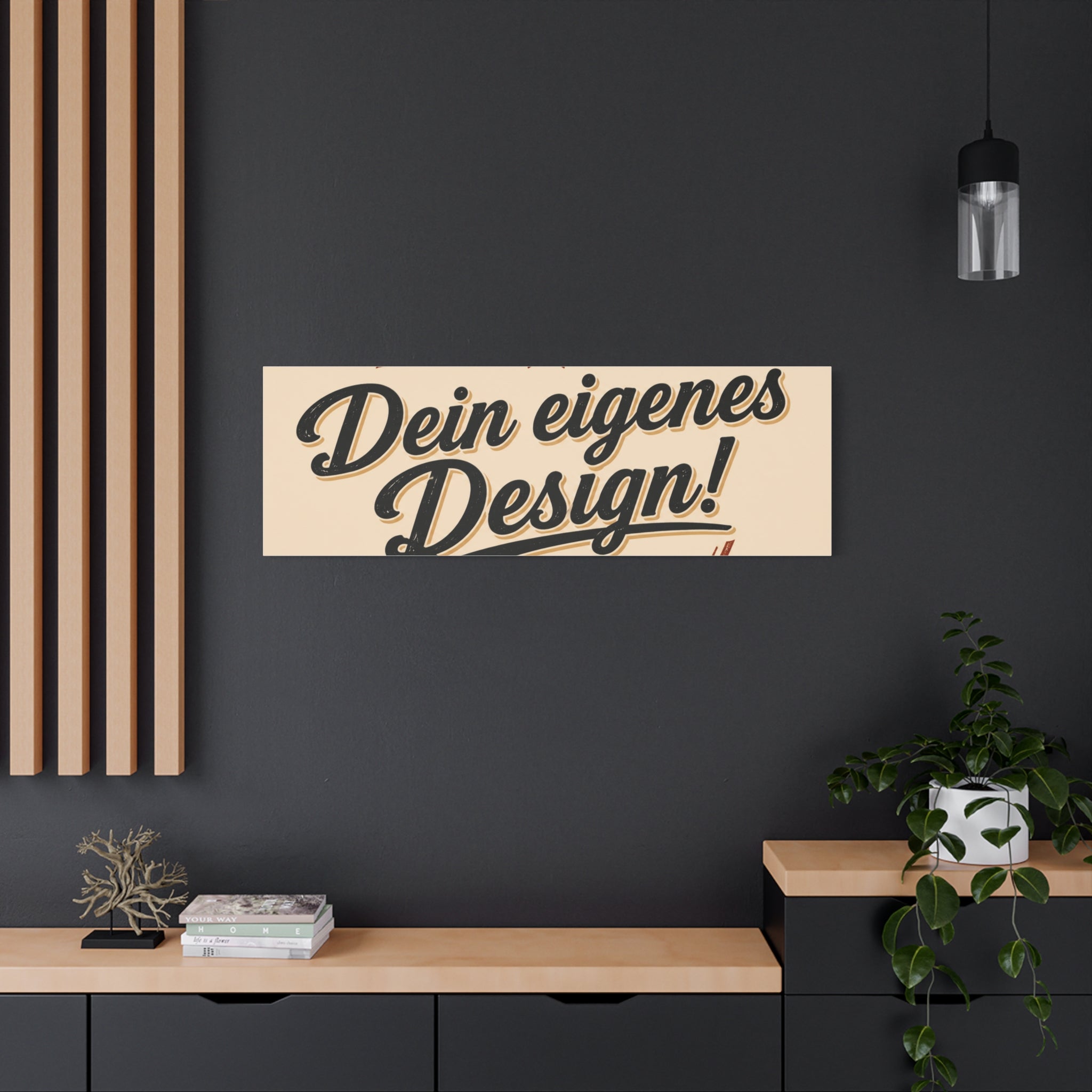 Matte Stretched Canvas - "Dein eigenes Design!" Vintage Badge Wall Art