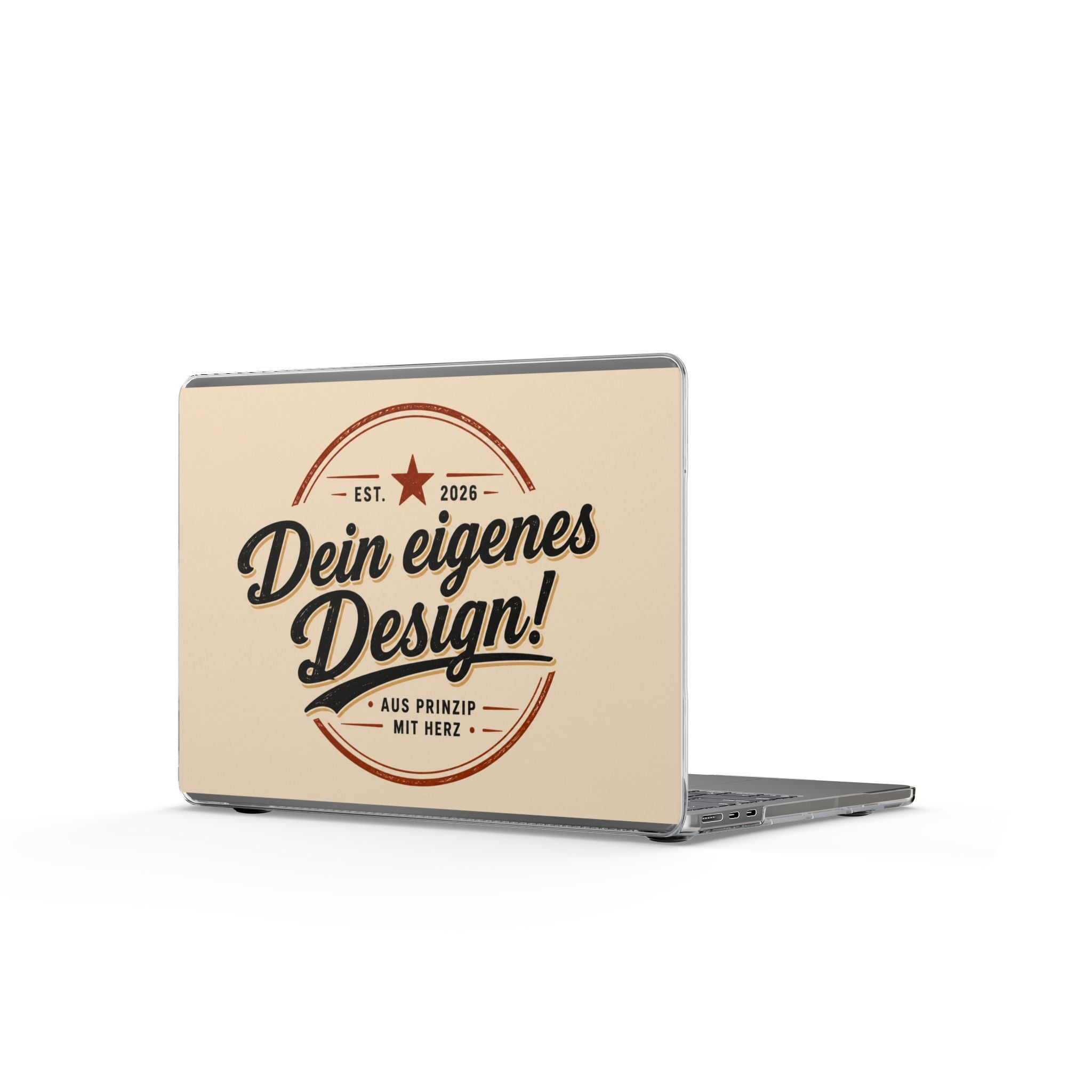 Clear MacBook Case — "Dein eigenes Design!" Customizable Vintage Badge Laptop Cover
