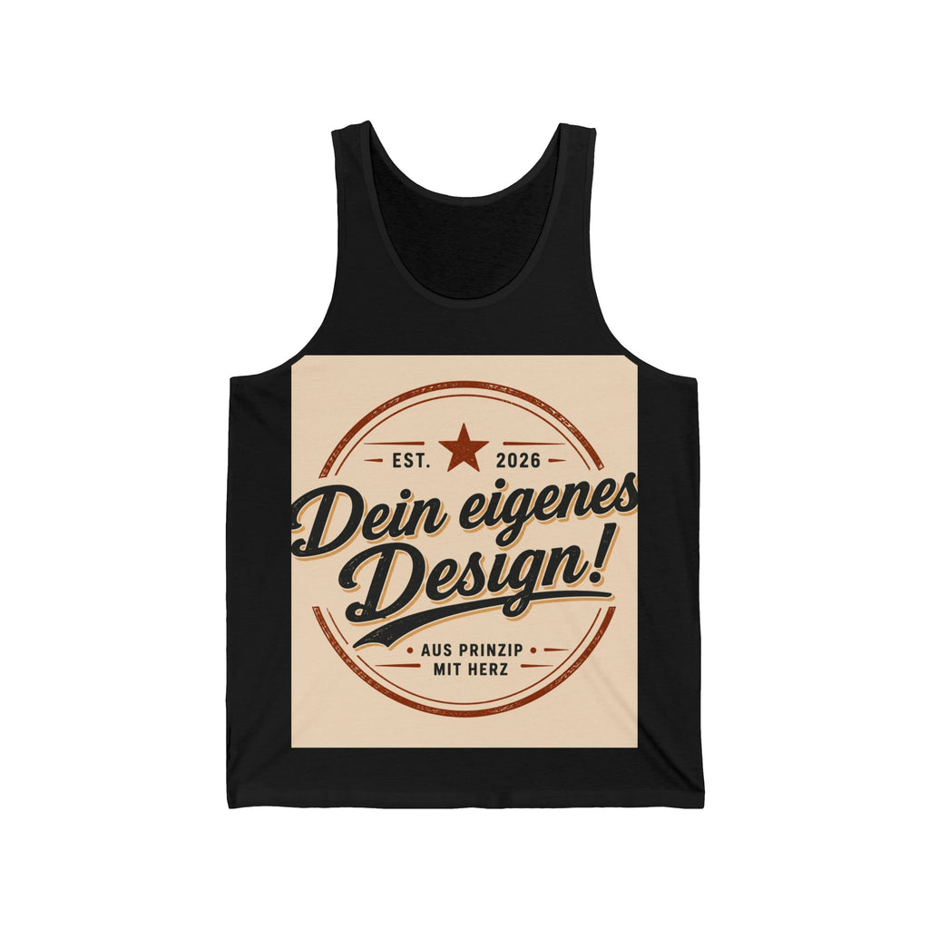 Retro Badge Tank Top — "Dein eigenes Design!" Custom German Vintage Logo Tank