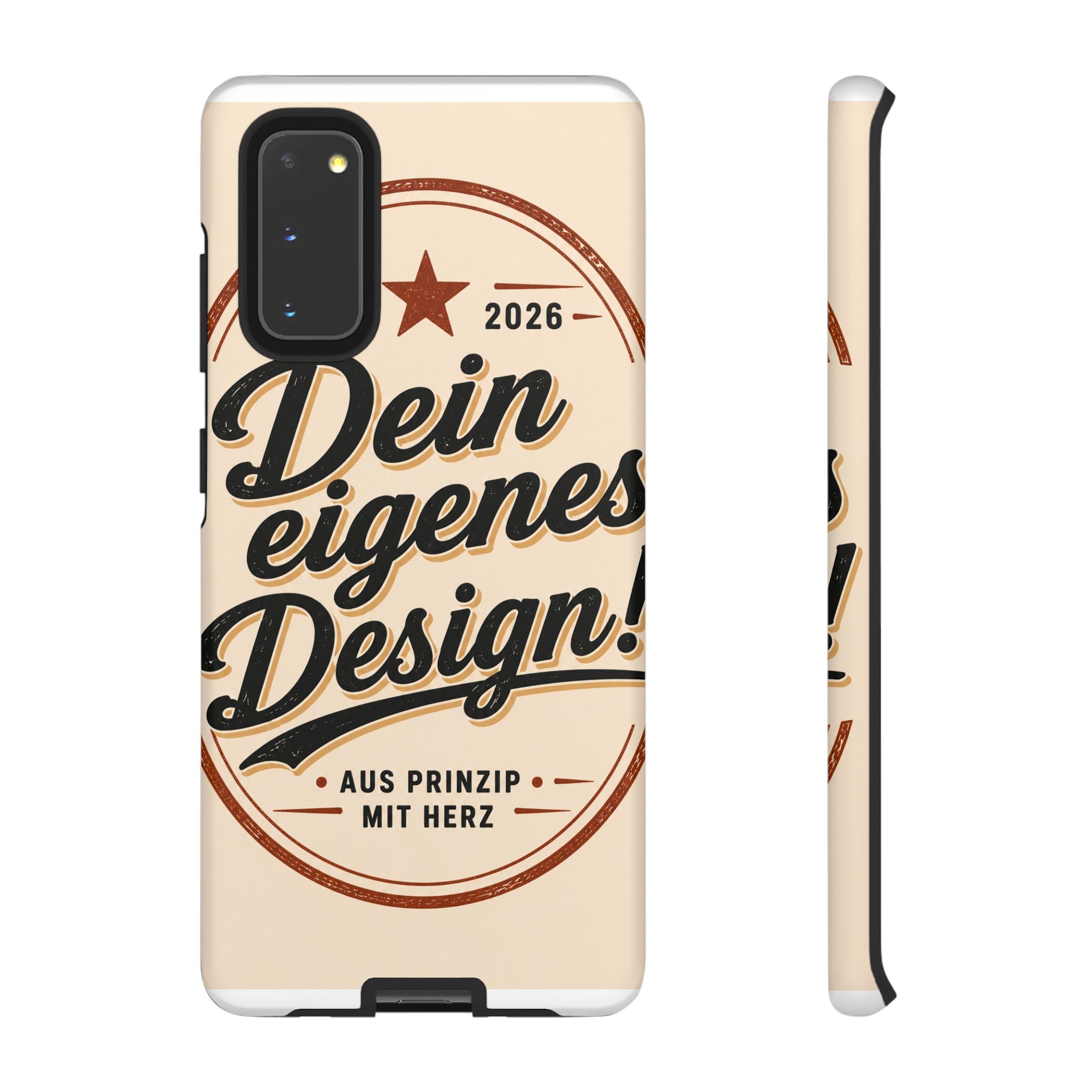 Custom Tough Phone Case — "Dein eigenes Design" Vintage Script Tough Case