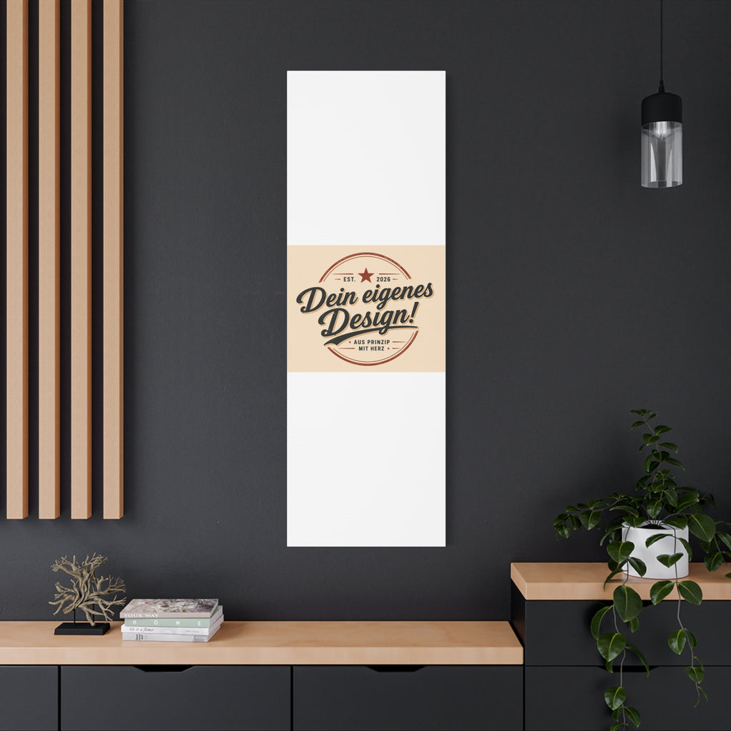 Matte Stretched Canvas - "Dein eigenes Design!" Vintage Badge Wall Art