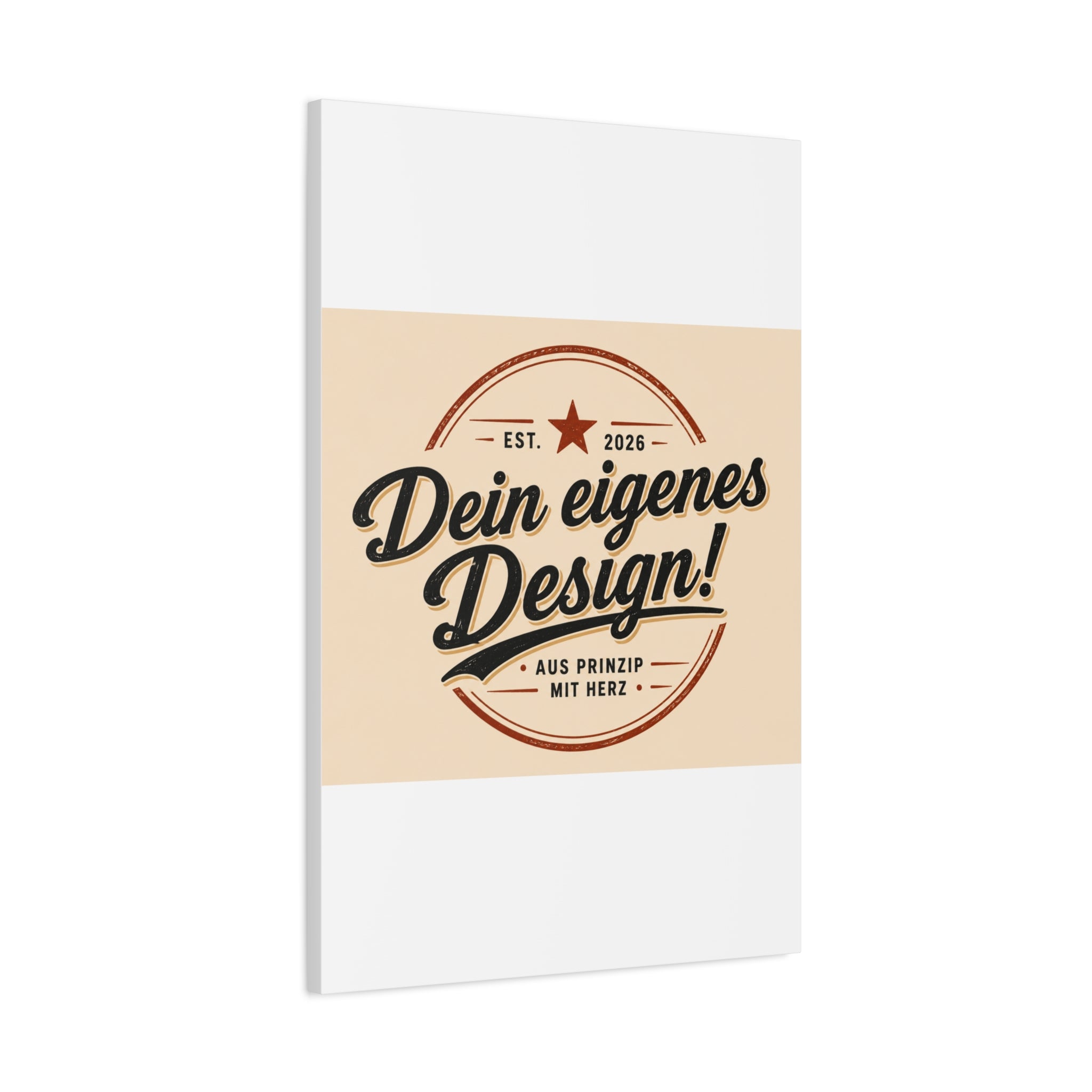 Matte Stretched Canvas - "Dein eigenes Design!" Vintage Badge Wall Art