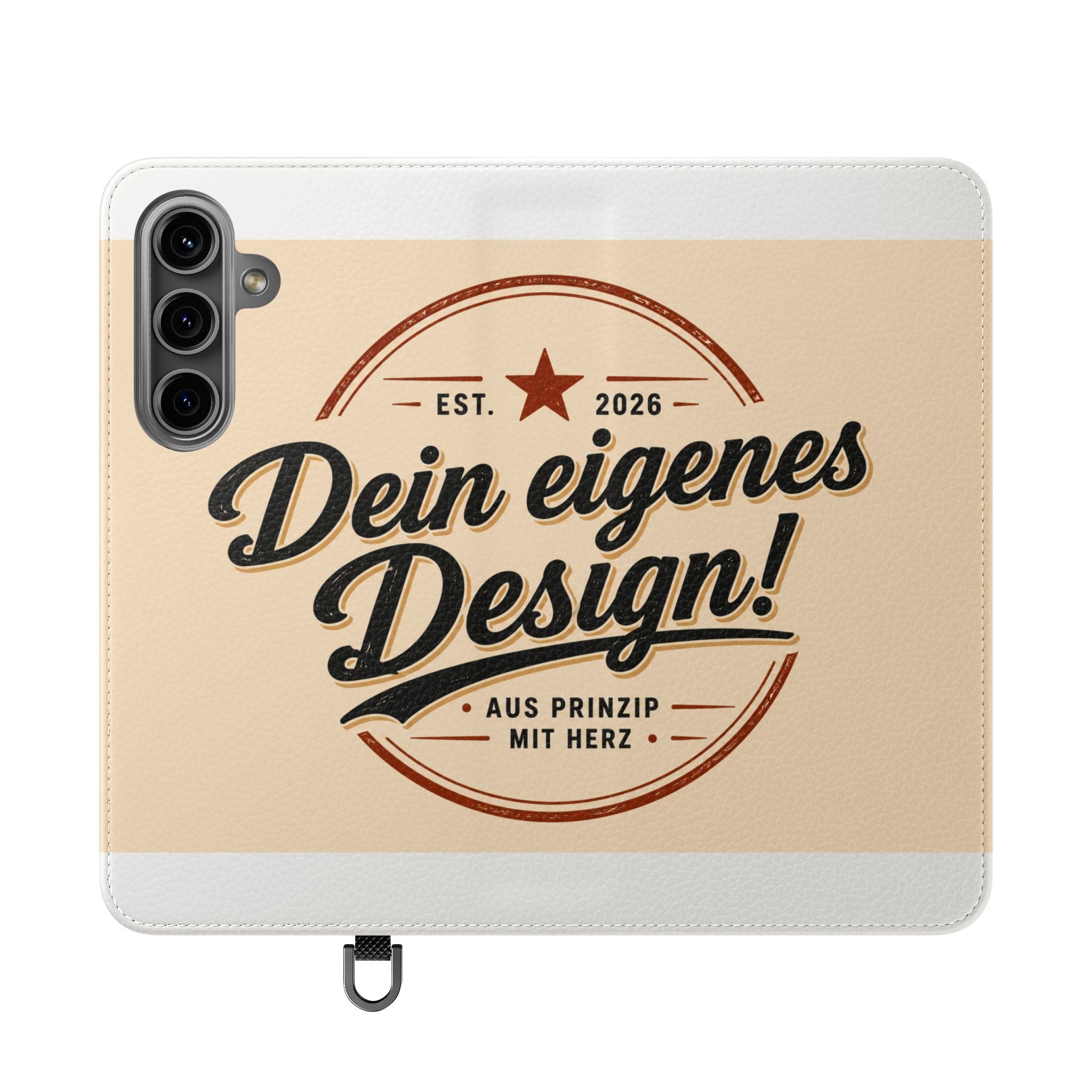 Flip Case Phone Wallet — "Dein eigenes Design!" Vintage Emblem