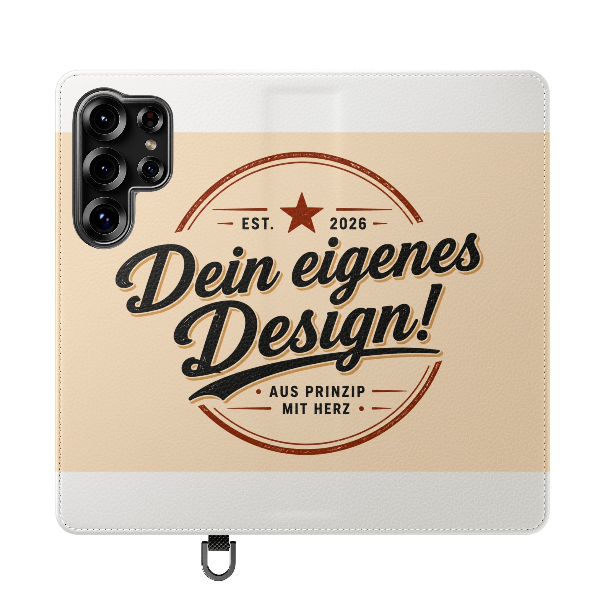 Flip Case Phone Wallet — "Dein eigenes Design!" Vintage Emblem