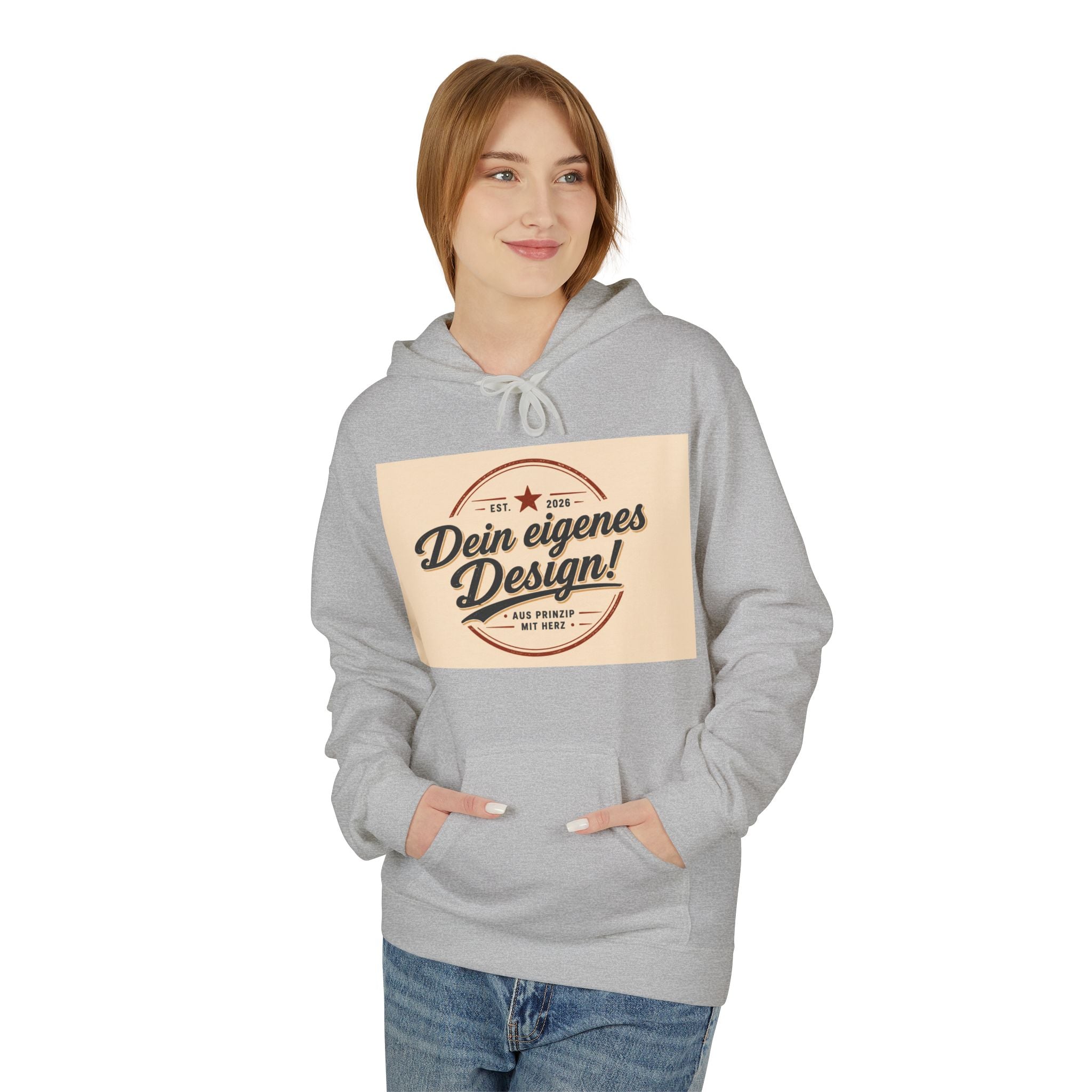 Hoodie — Custom Vintage Badge Design (Dein eigenes Design!)