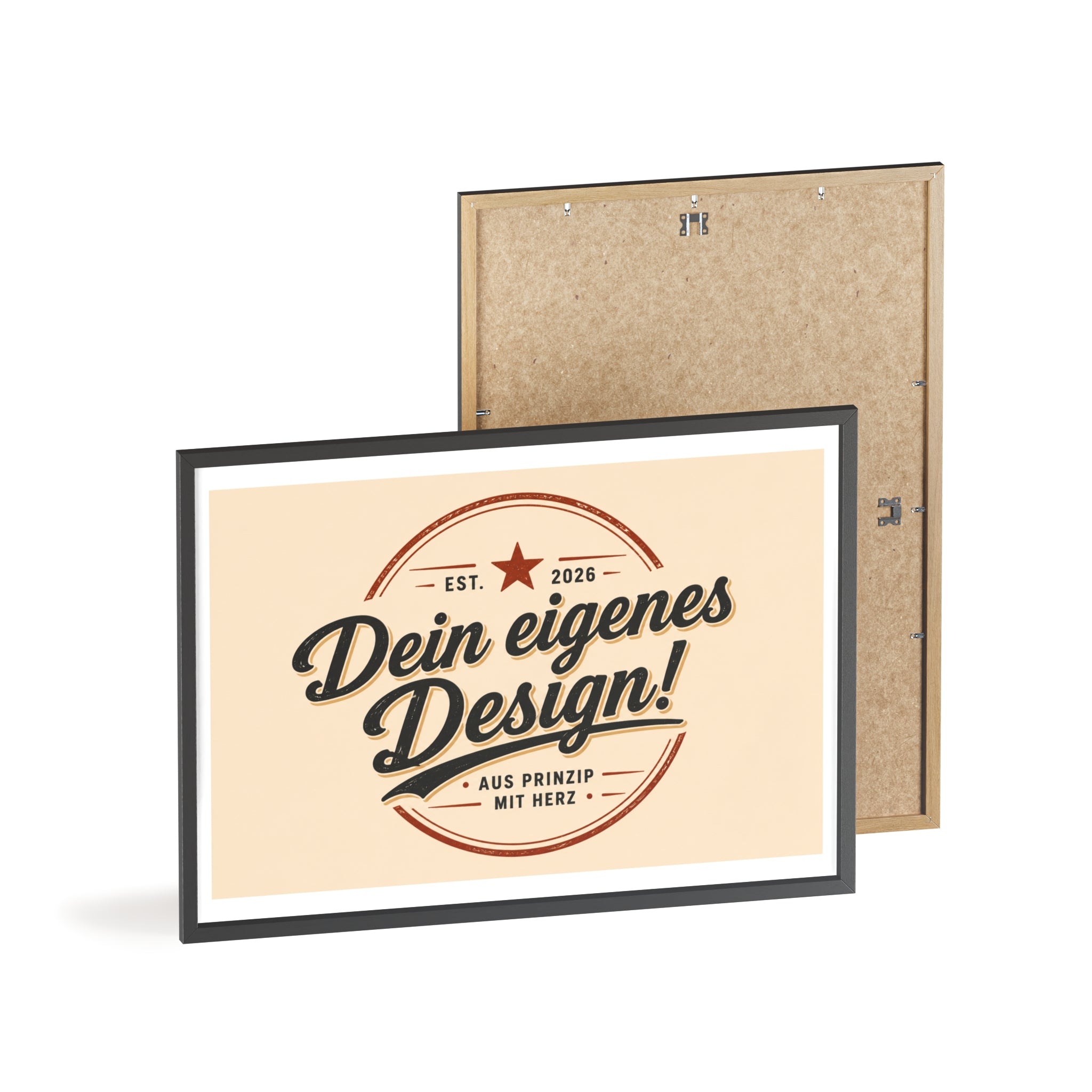 Framed Poster – "Dein eigenes Design!" Custom Wooden Frame Wall Art