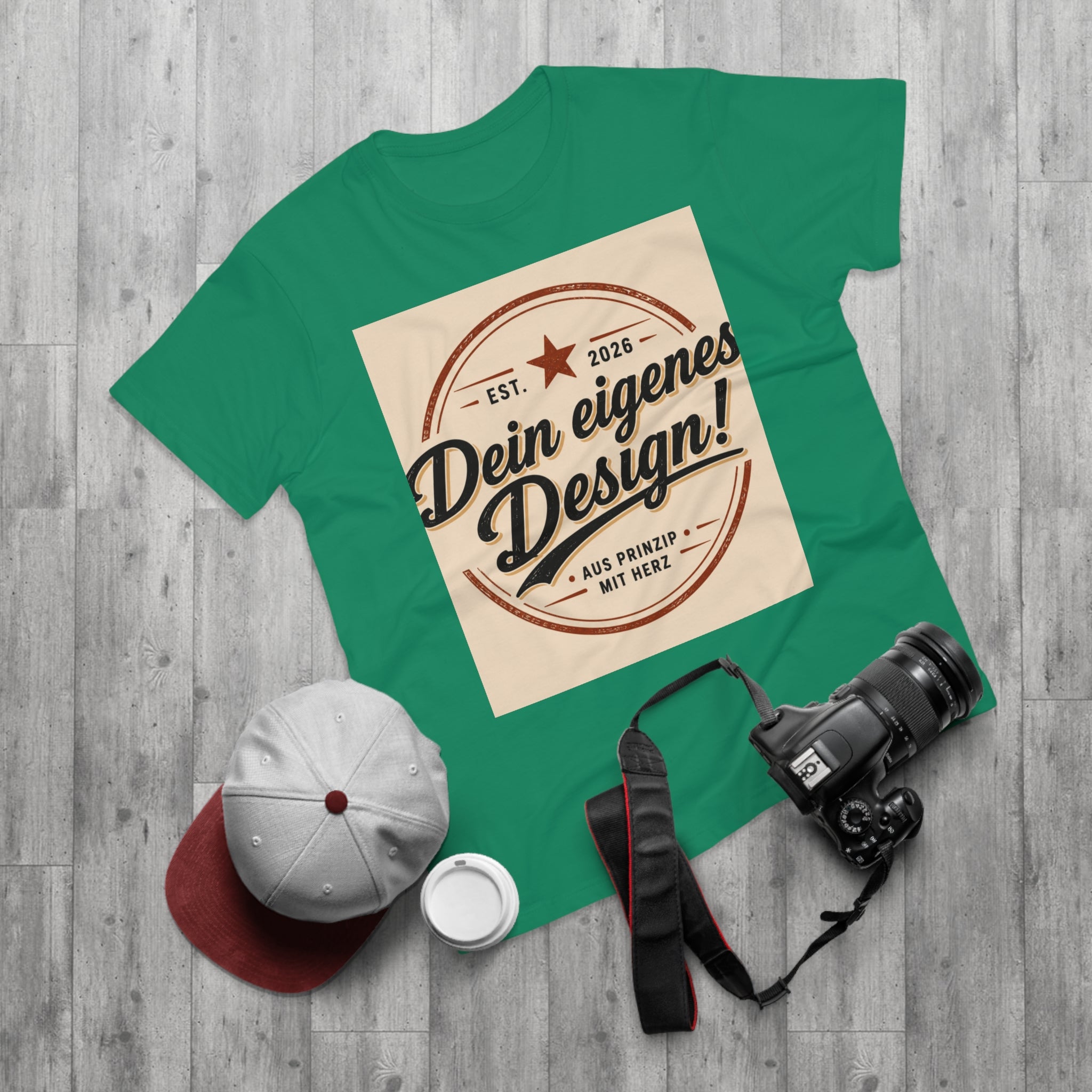 Men's Vintage Badge T‑Shirt — "Dein eigenes Design!" Retro Logo Tee
