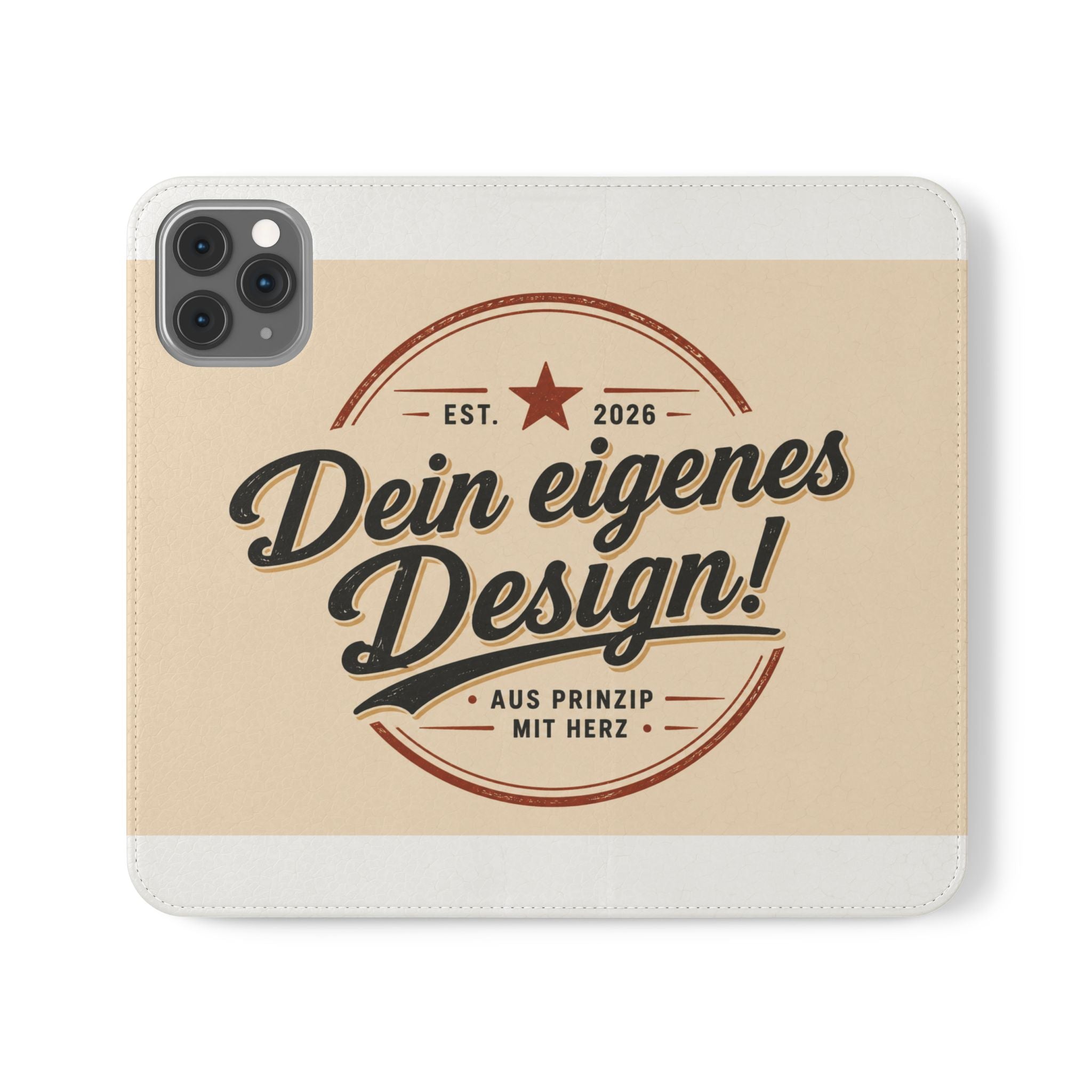 Flip Case Phone Wallet — "Dein eigenes Design!" Vintage Emblem