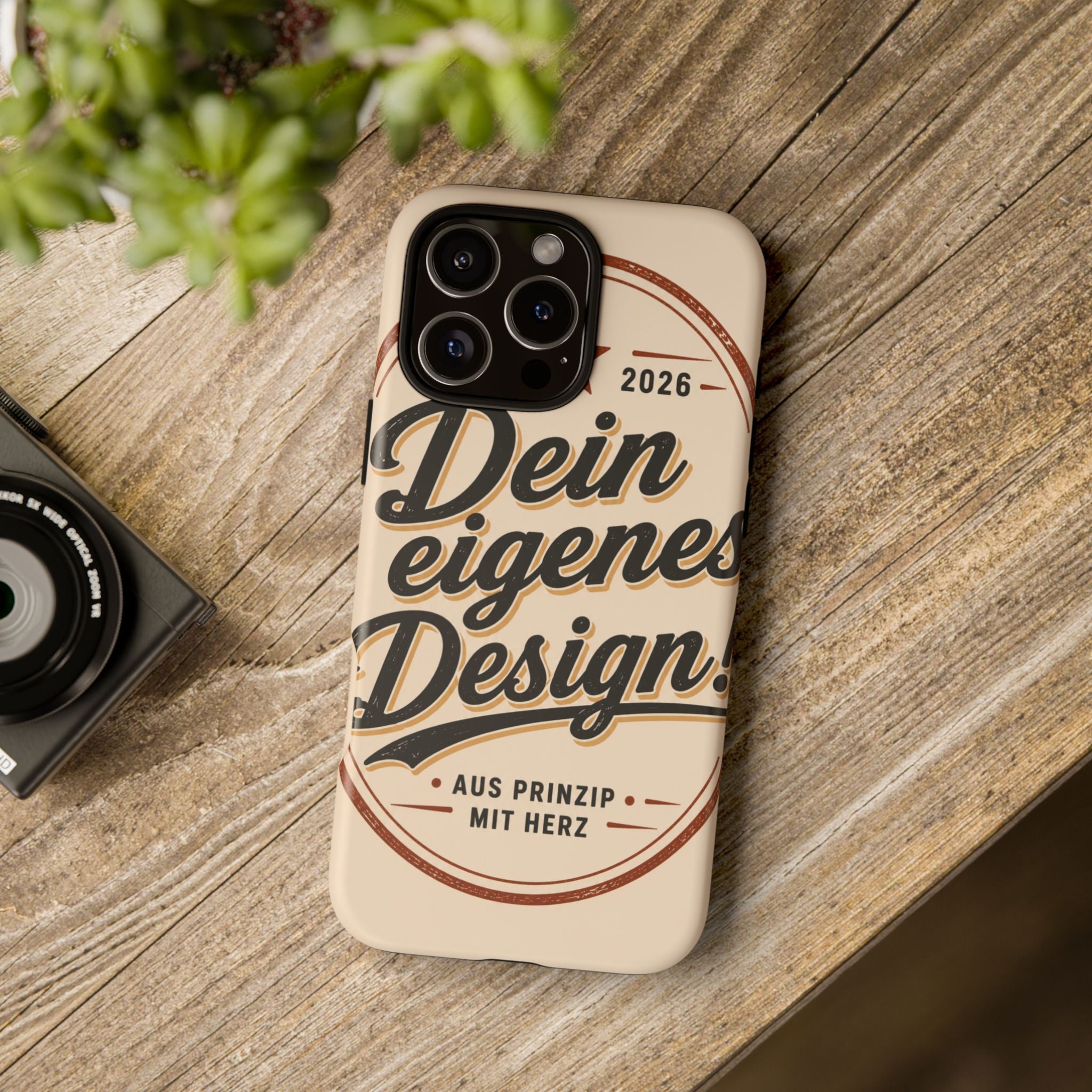 Custom Tough Phone Case — "Dein eigenes Design" Vintage Script Tough Case