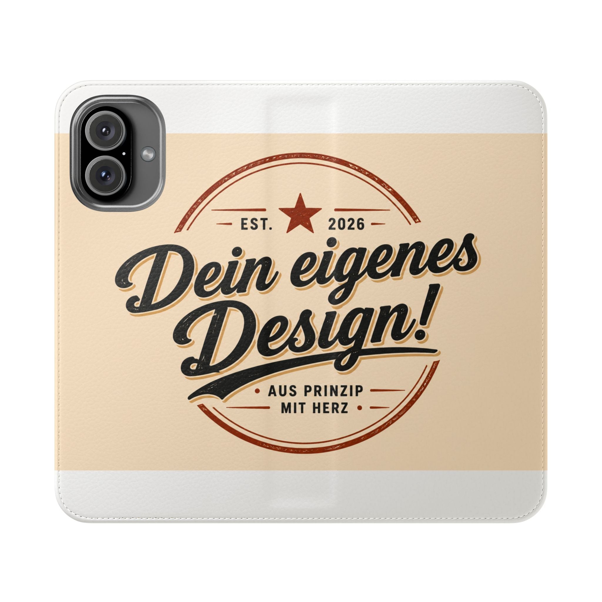 Flip Case Phone Wallet — "Dein eigenes Design!" Vintage Emblem