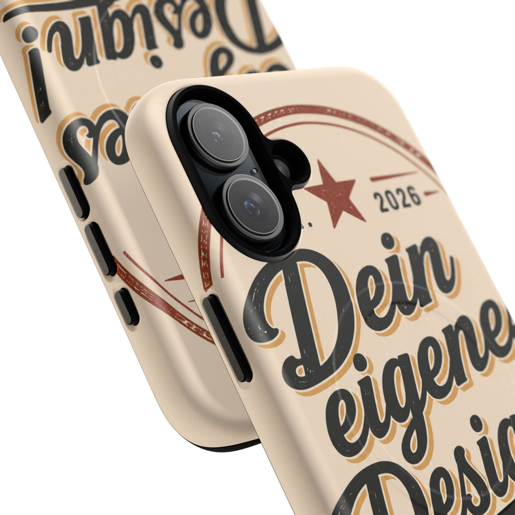 Tough Magnetic Phone Case — "Dein eigenes Design" Retro Script (Customizable)
