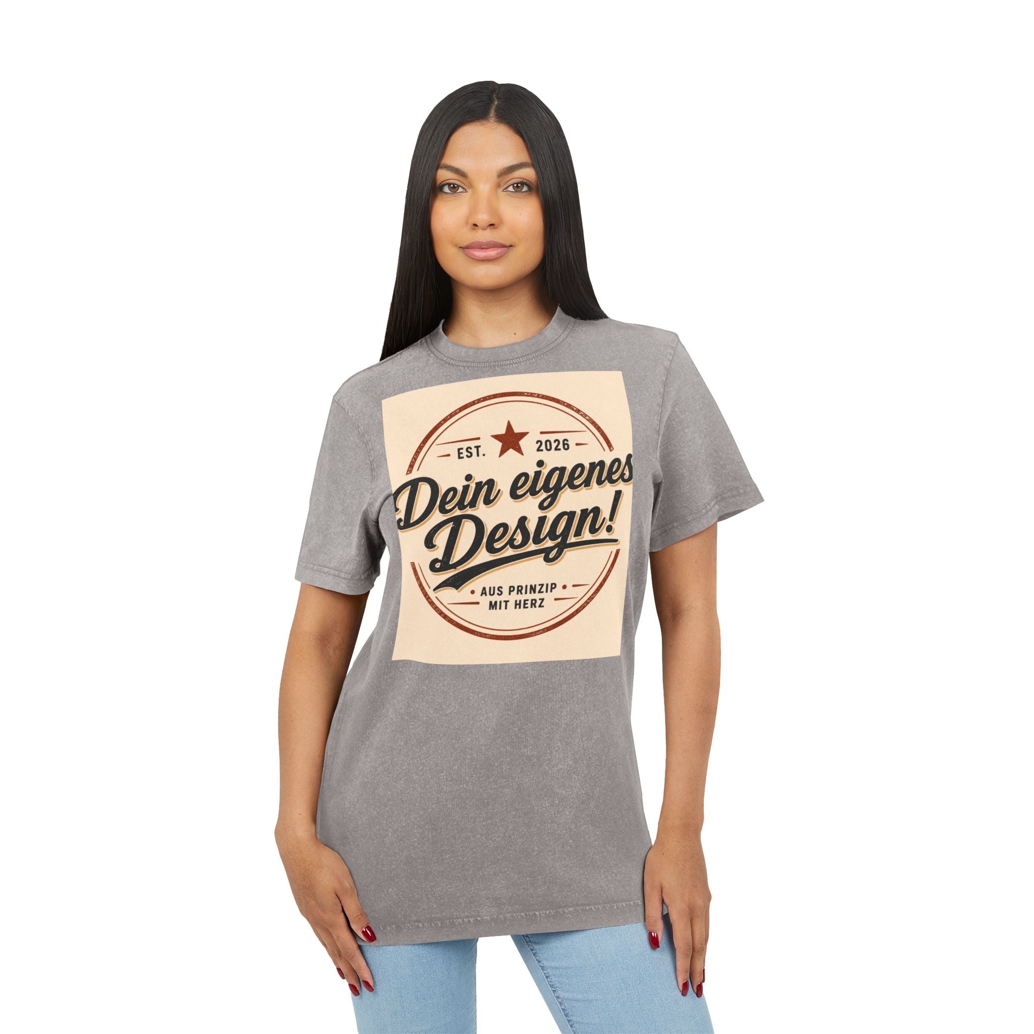 Vintage Acid-Washed Tee — Custom 'Dein eigenes Design!' Graphic